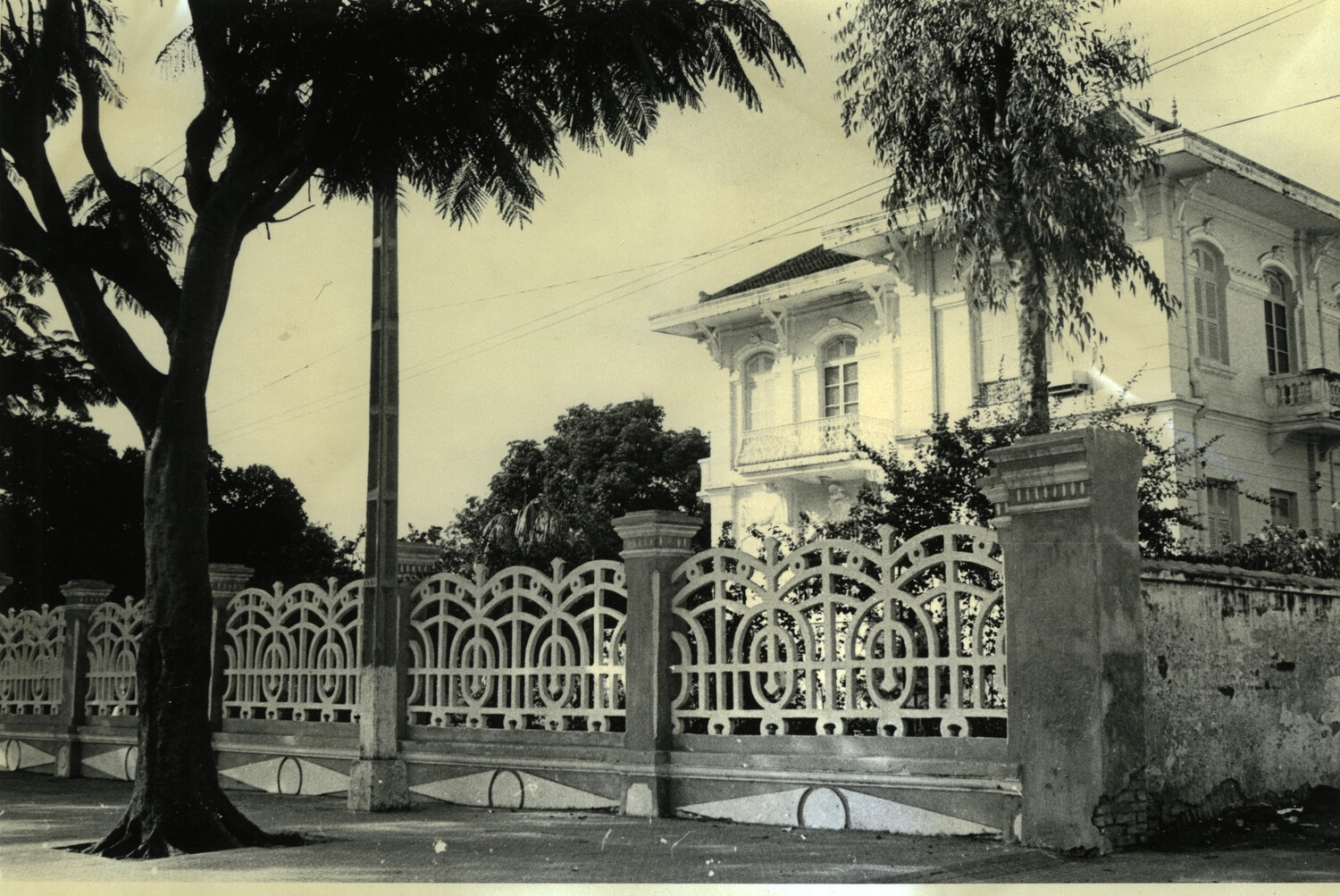 French Colonial Villa and Ornamental Fence, Vietnam/Cambodia