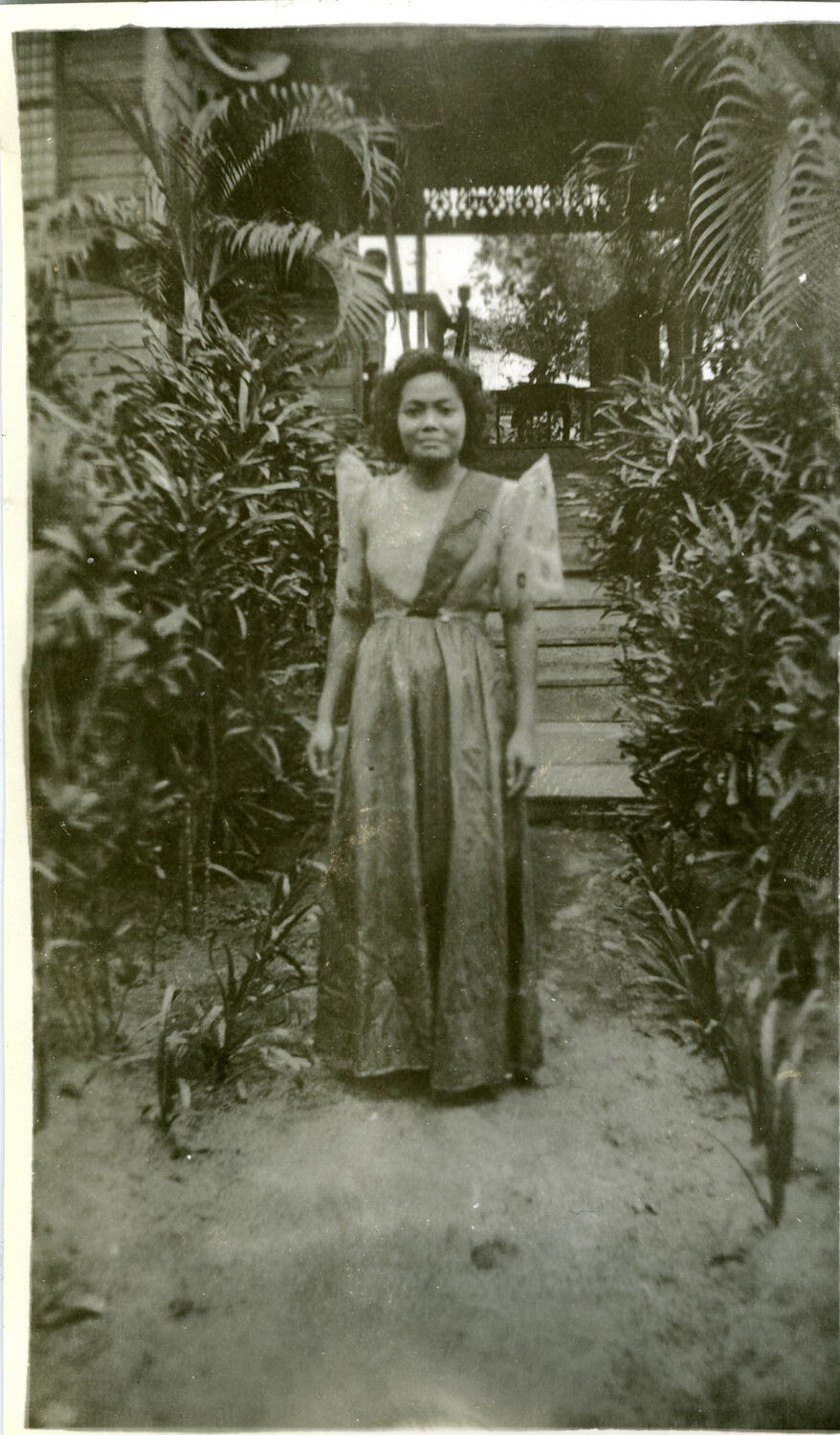 Woman in Traditional Filipiniana Dress, Philippines, WWII Era