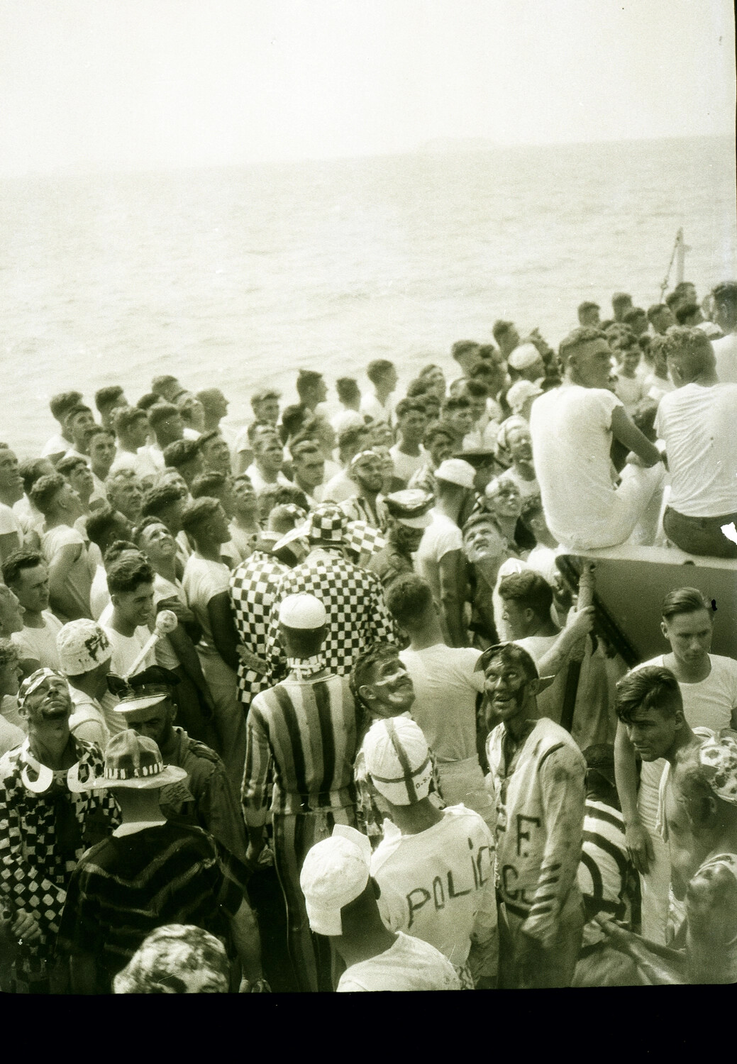 US Navy Sailors in Costume for 'Crossing the Line' Equator Ceremony, Pre-WWII