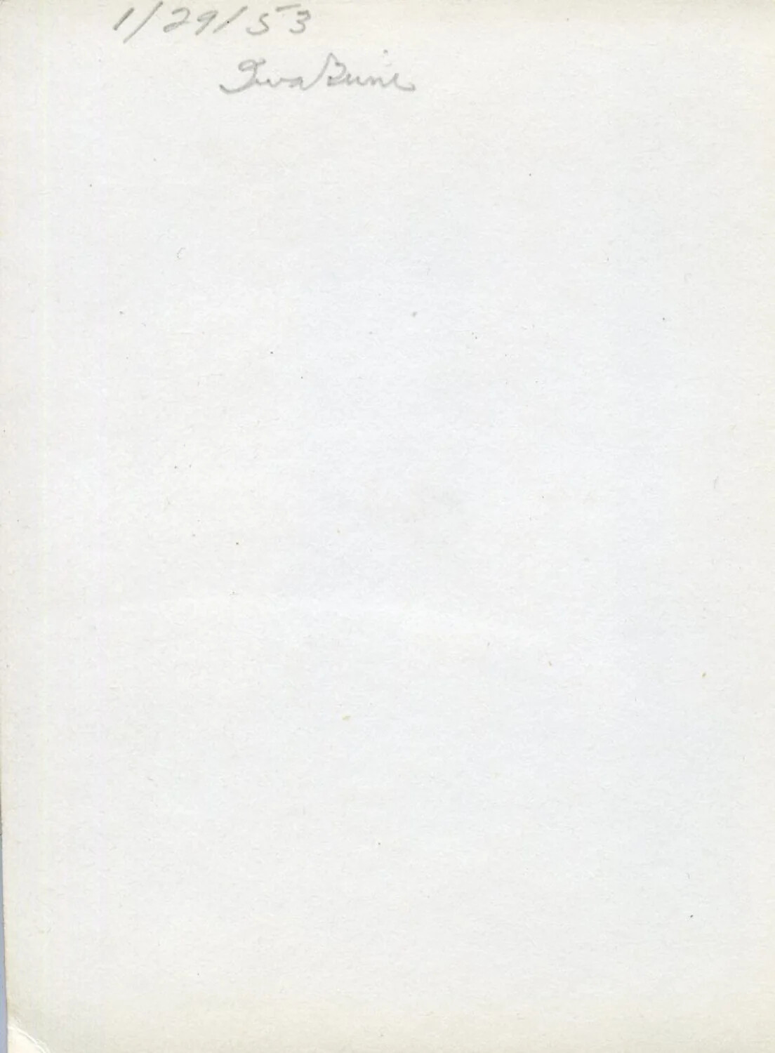 Verso of Korean War-Era Photograph with Pencil Date Annotation '1/29/53,' Joseph Smith Collection