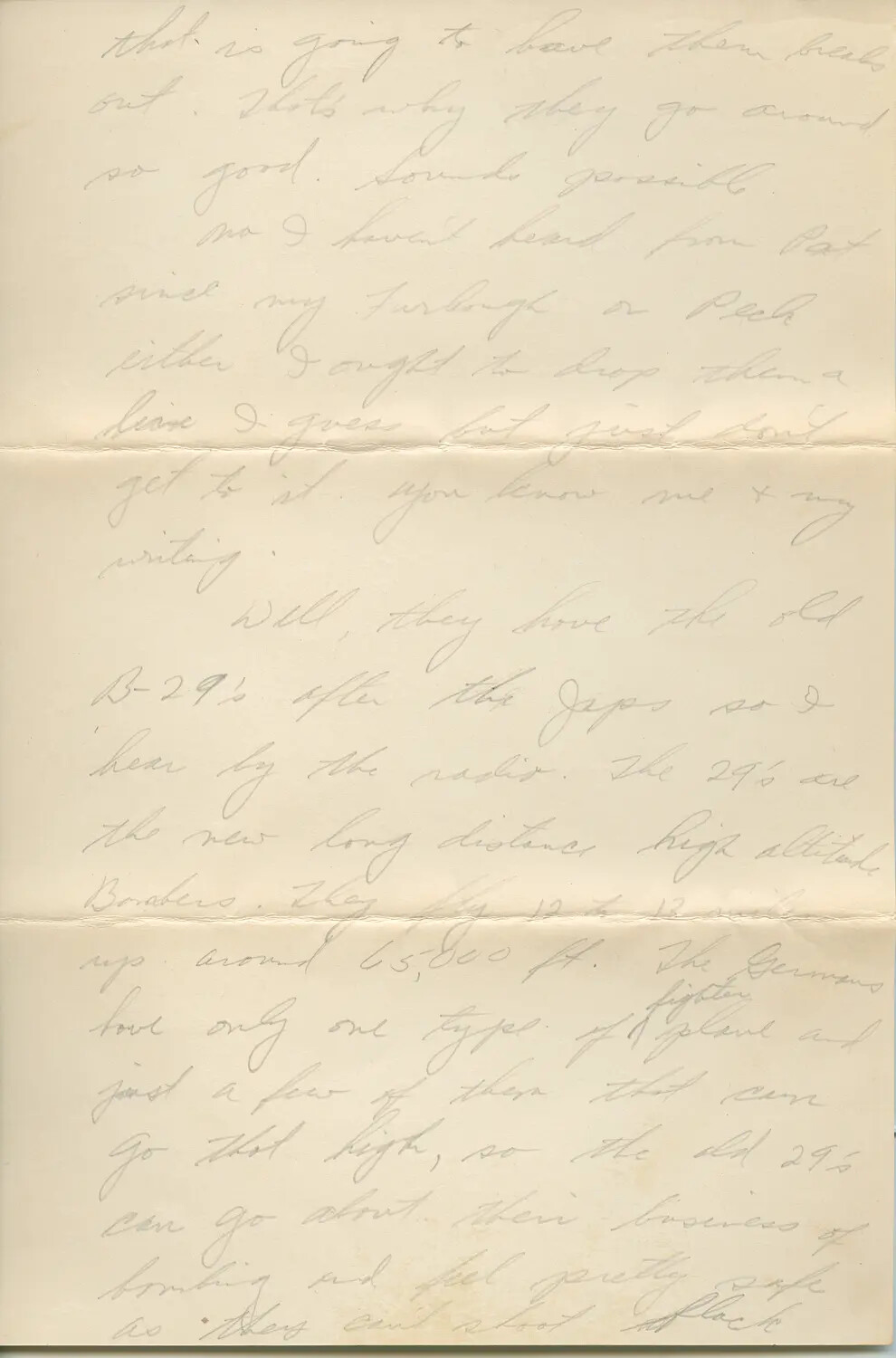 Handwritten WWII Personal Letter Discussing B-29 Superfortress Bombing Campaign