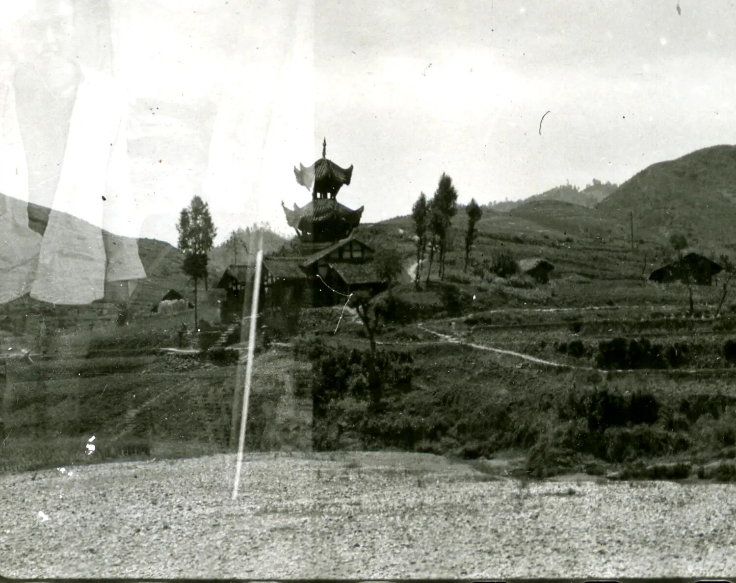 Pagoda and Terraced Hillside Village, China-Burma Theater, WWII
