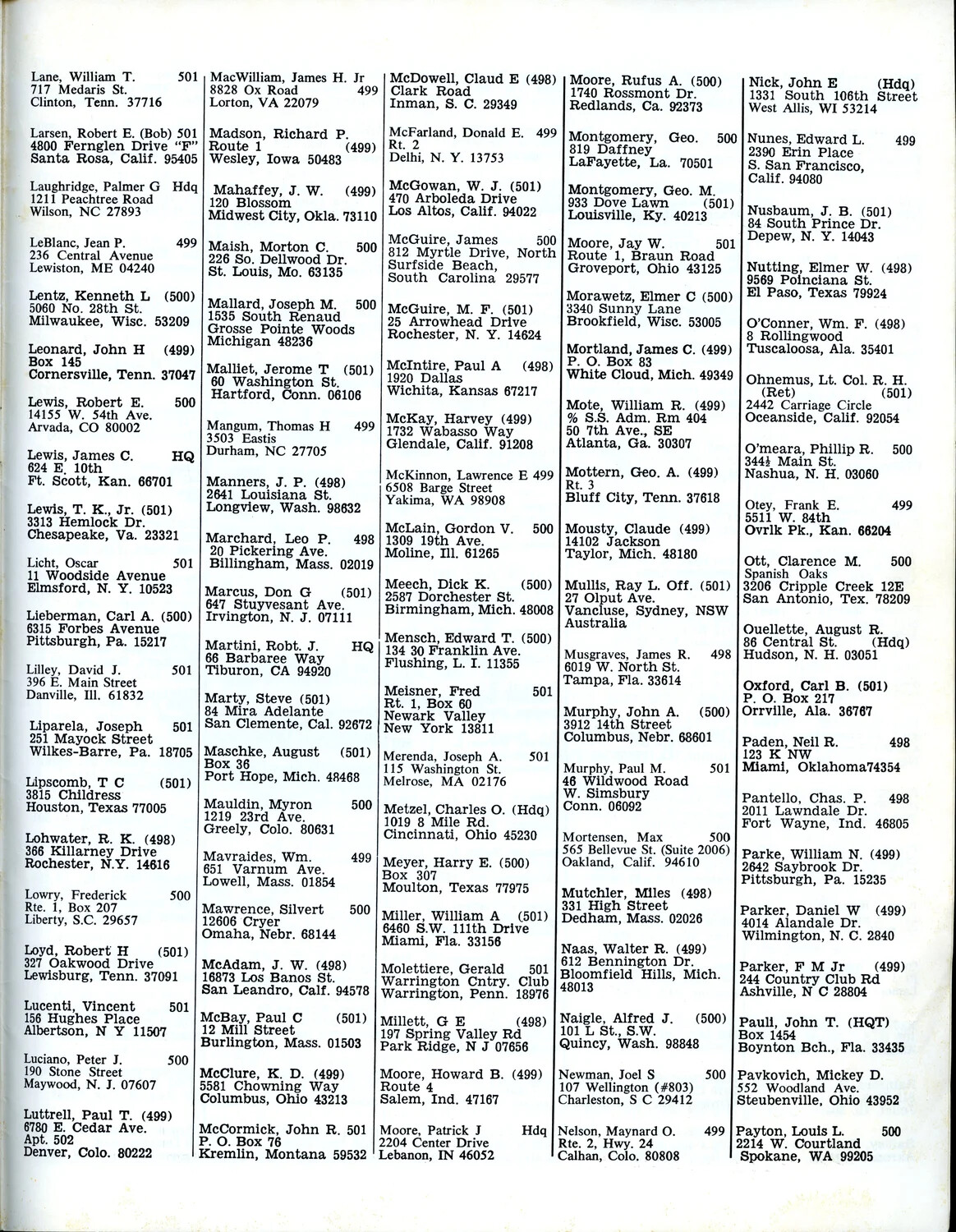 345th Bombardment Group ('Air Apaches') Veterans Association Membership Directory Page, Air Apache Journal, 1979