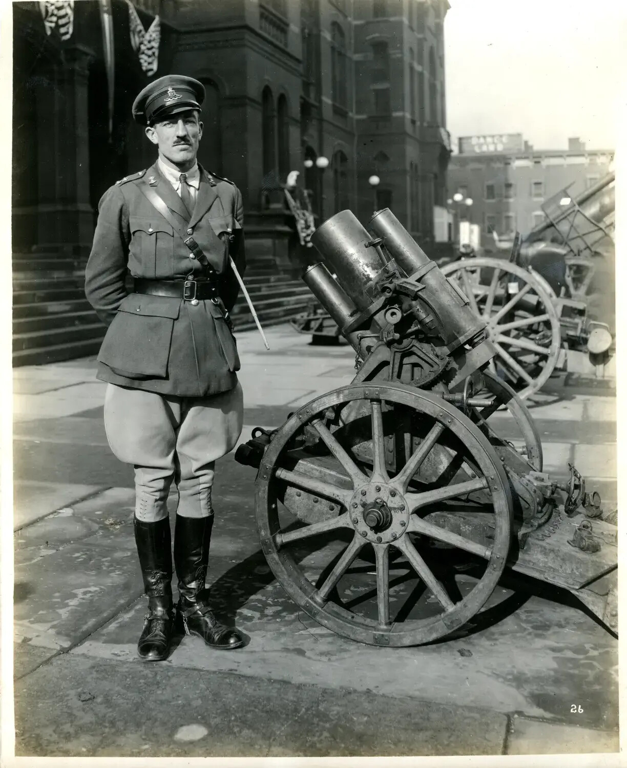 Officer with Captured German War Trophies, Cincinnati, Ohio, c. 1918-1919