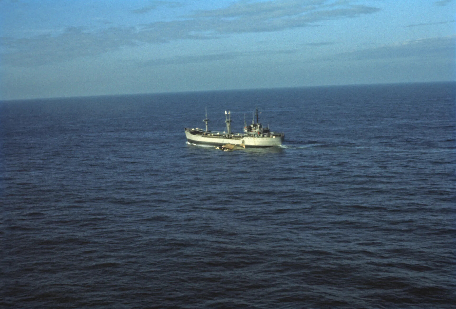 Aerial View of Vessel at Sea, Vietnam-Era Slide (circa November 1969)