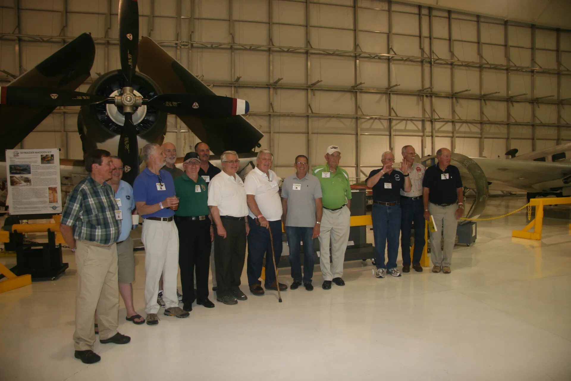 Veterans Group Portrait Before Douglas A-1 Skyraider, Aviation Museum, 2016