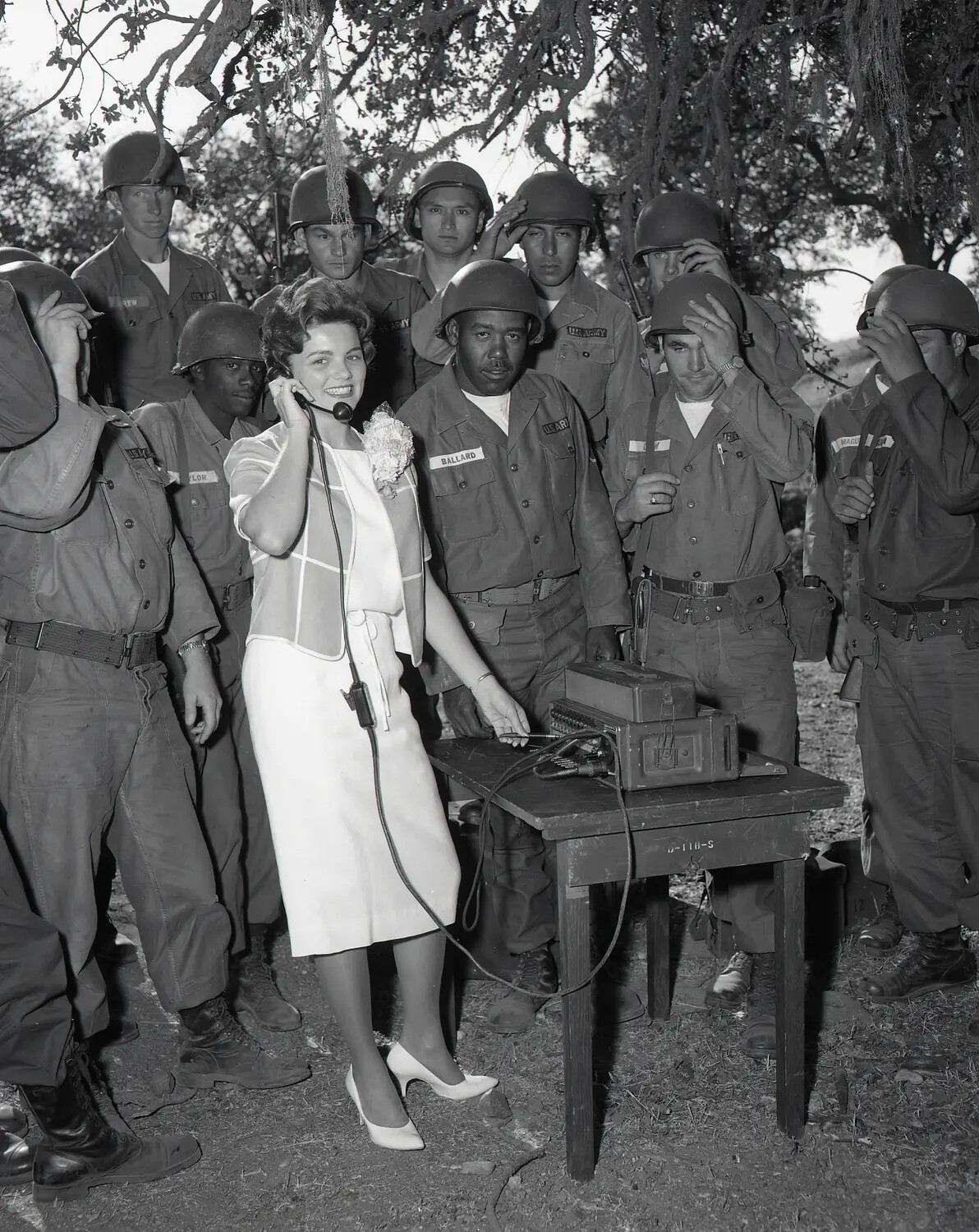 Miss California at Field Communications Demonstration, Alternate Frame, Summer Camp, July 1960