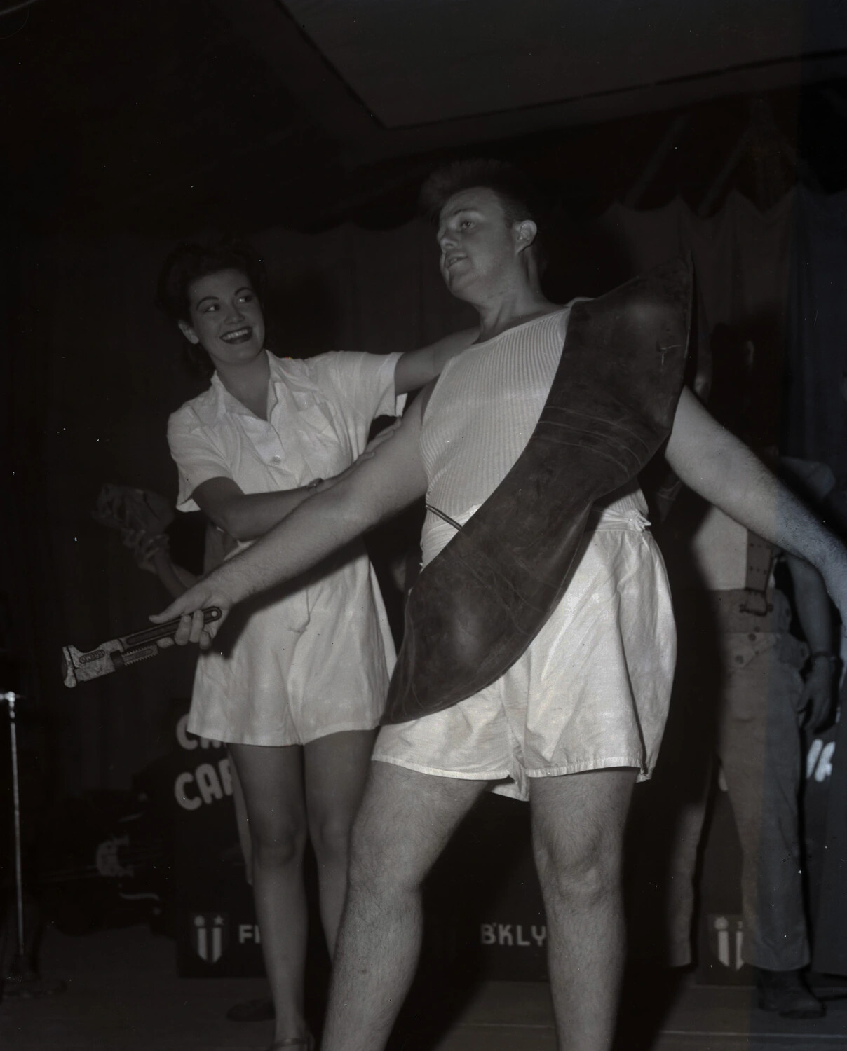 Comedic Stage Skit at Military Camp Show, Myitkyina, Burma – CBI Theater WWII