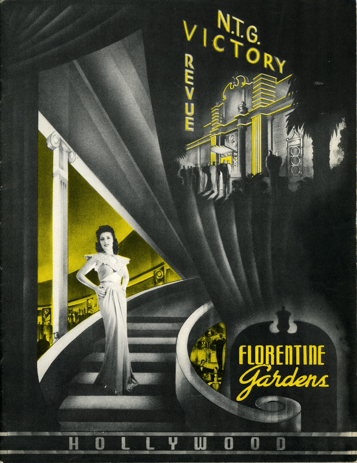 N.T.G. Victory Revue — Florentine Gardens, Hollywood, Souvenir Program Cover, WWII Era