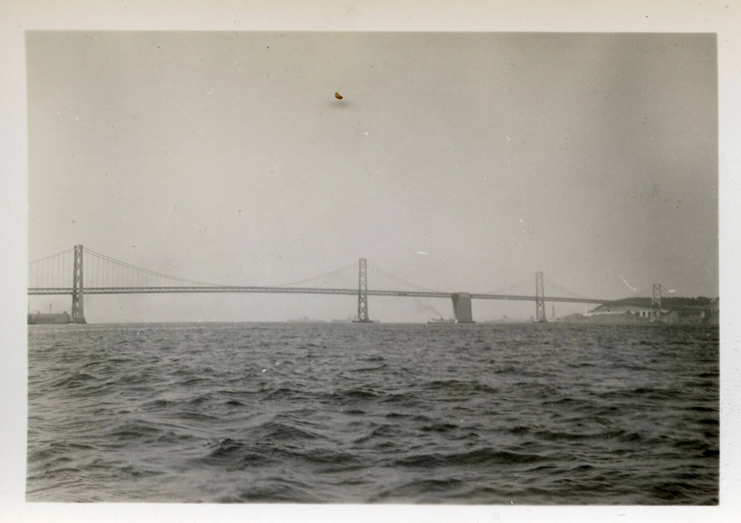 San Francisco-Oakland Bay Bridge with Harbor Vessels, WWII Era