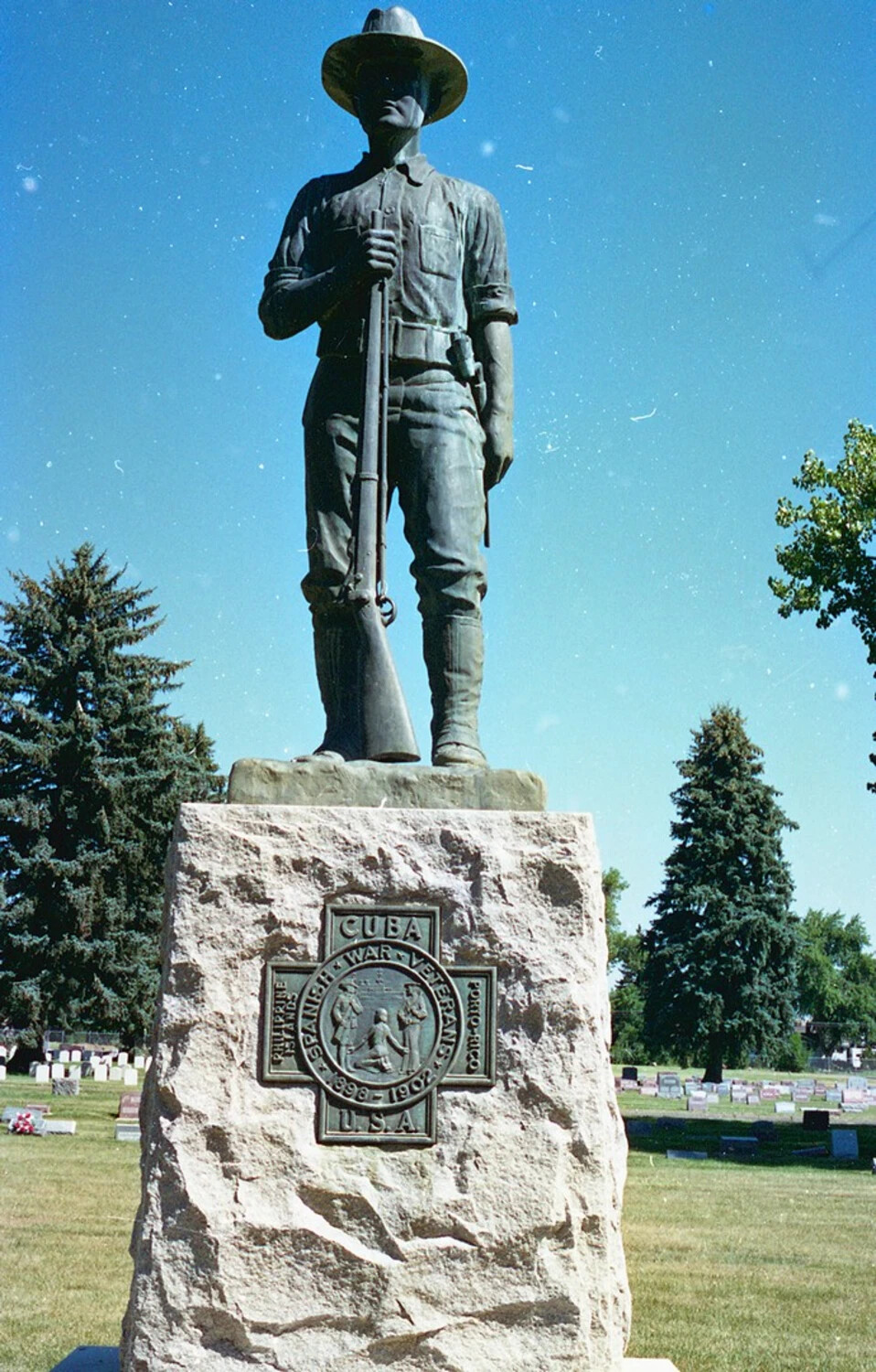 Spanish-American War Veterans Memorial Statue, Color Slide Photograph
