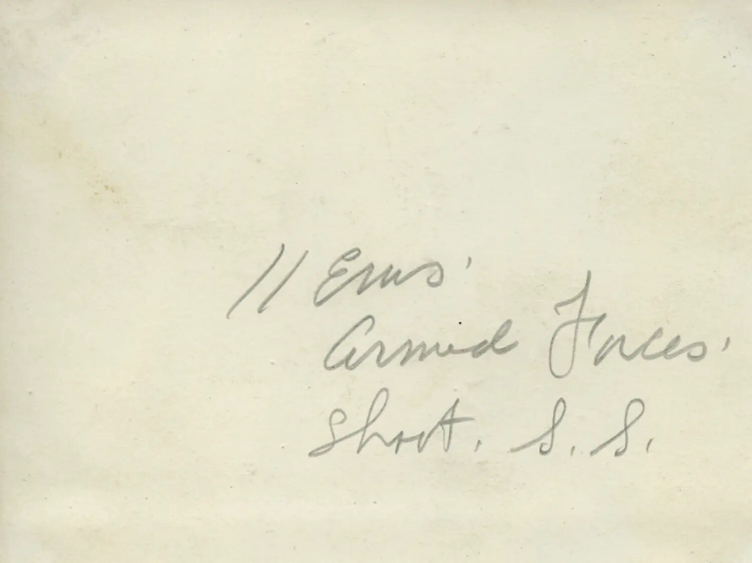 Verso of Photograph with Handwritten Pencil Annotation - 312th Bomb Group Collection