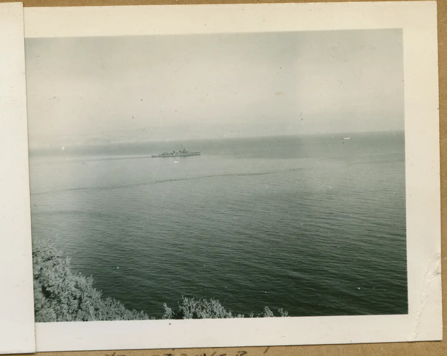 Naval Vessel Underway Off the Hawaiian Coast, WWII Era