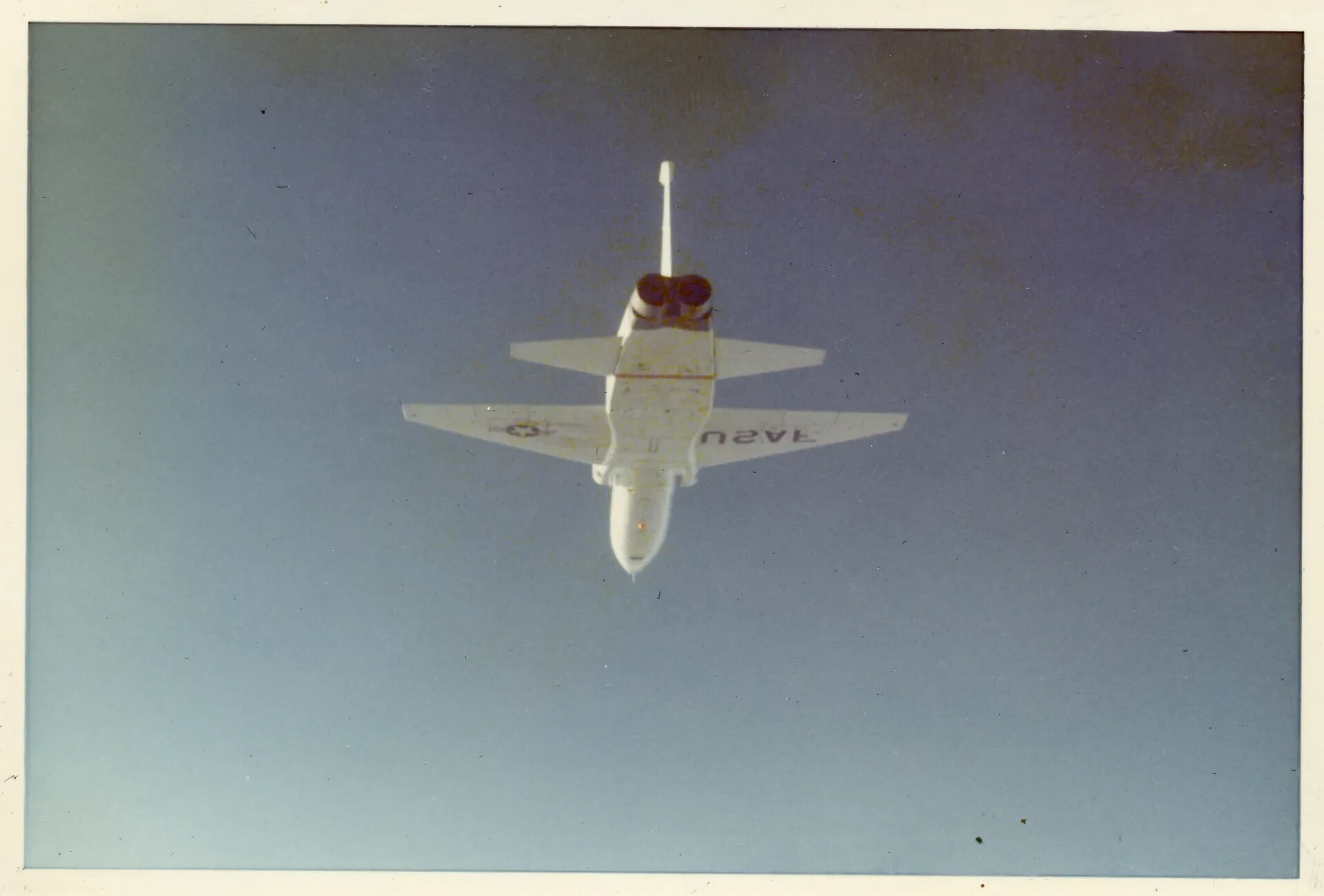 Twin-Boom USAF Aircraft Viewed from Below, Possible OV-10 Bronco (Mirror-Scanned Slide)