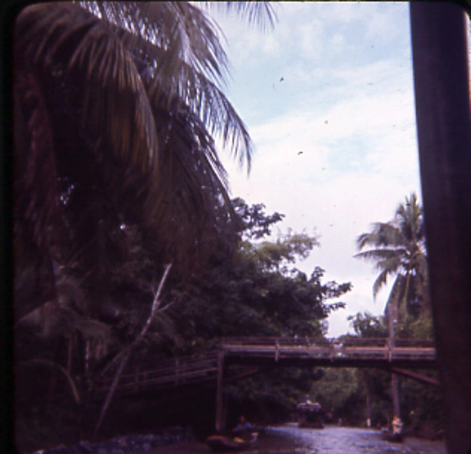 Rural Canal Scene with Footbridge, Vietnam, Vietnam War Era