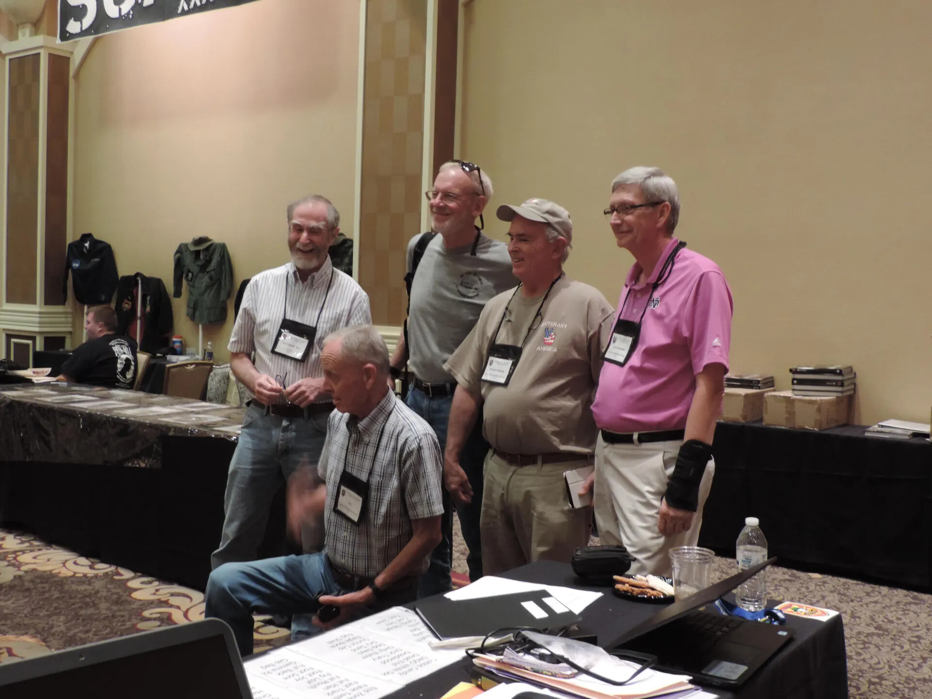 Group Portrait at the Registration and Research Table, Special Operations Association Reunion, Las Vegas, 2013