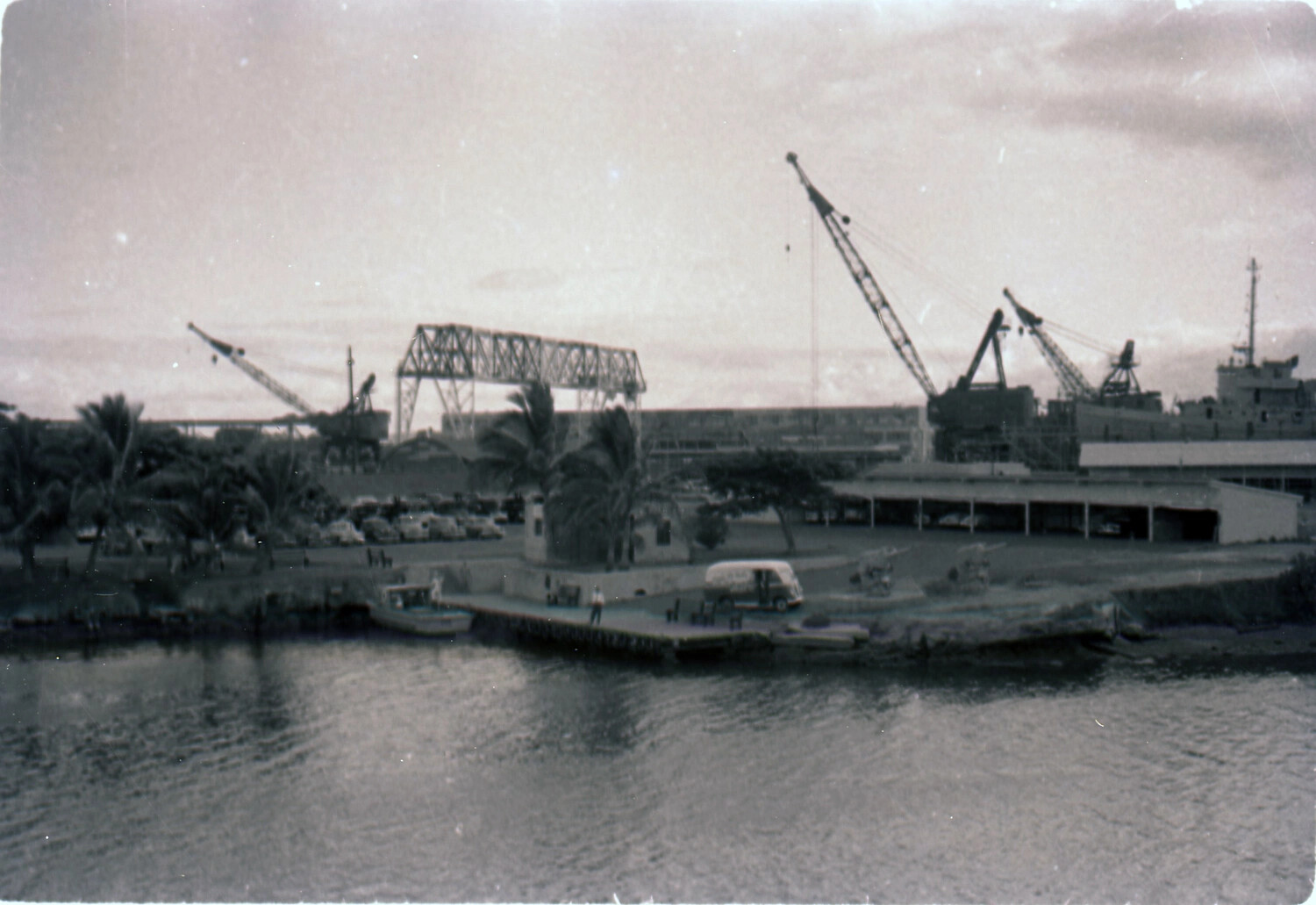 Harbor Cranes and Dock Facility, Ford Island Naval Station, Pearl Harbor -- 1945