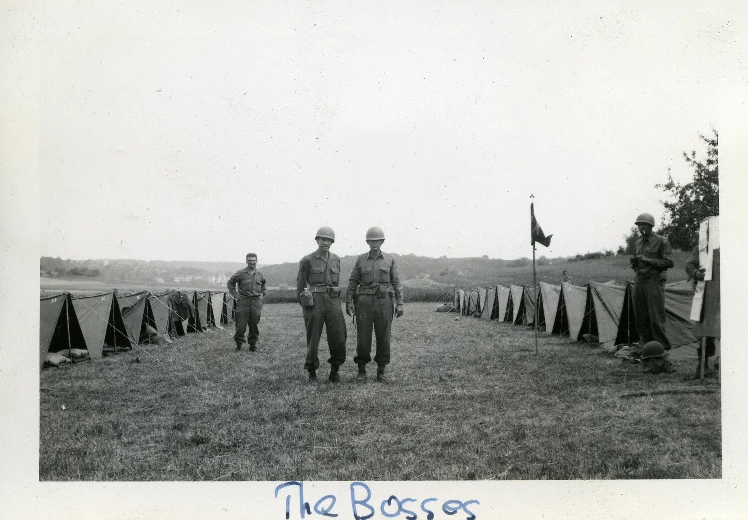 "The Bosses" — Officers at Bivouac Tent Camp, 44th Infantry Division, Norman Baget Collection, WWII