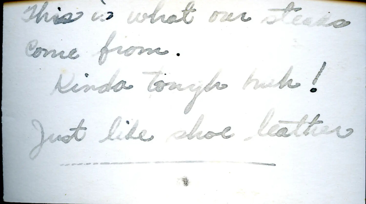 Handwritten Caption Card -- "Kinda Tough Huh!"