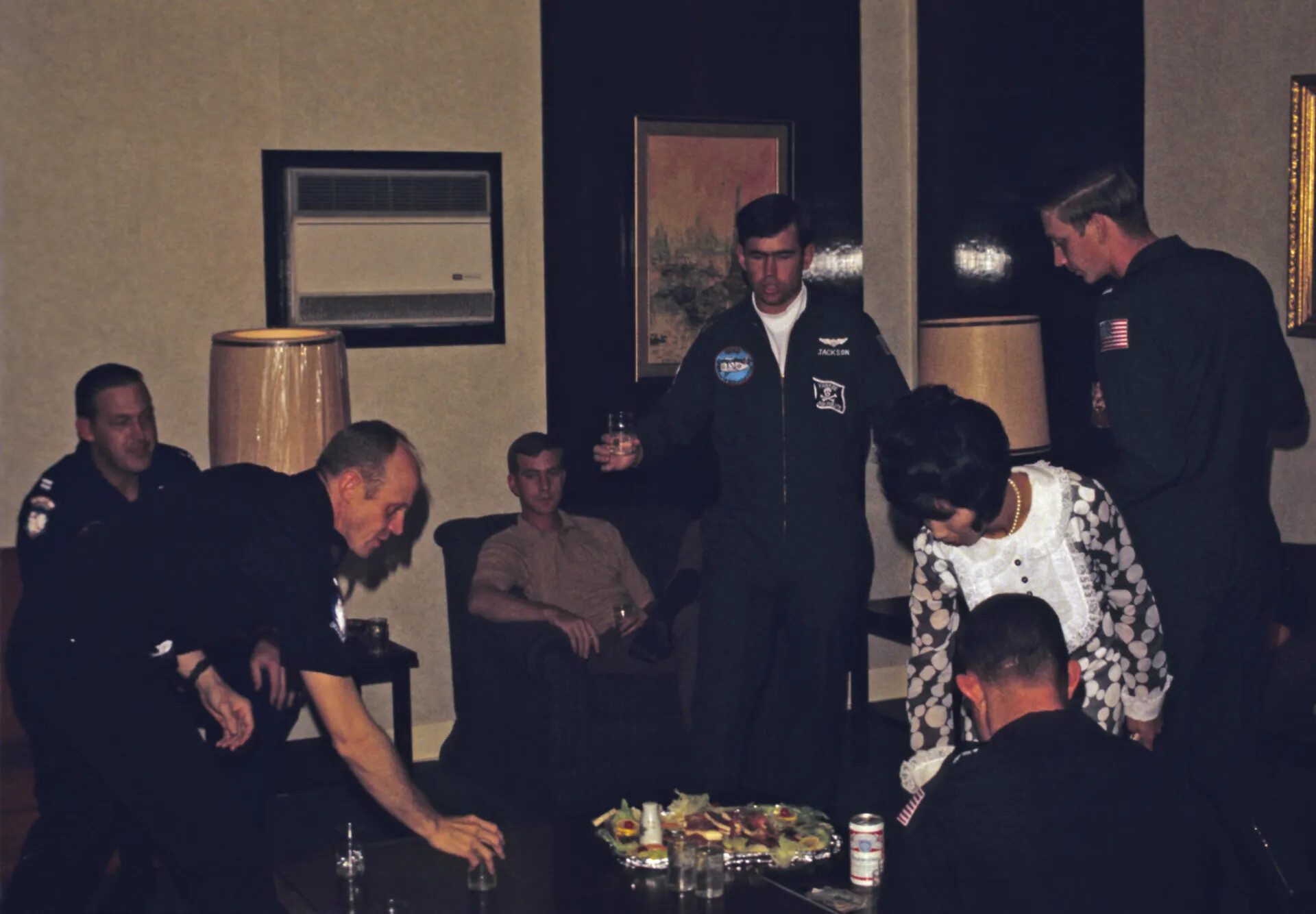 Squadron Officers and Guests at Informal Social Gathering, Vietnam War Era