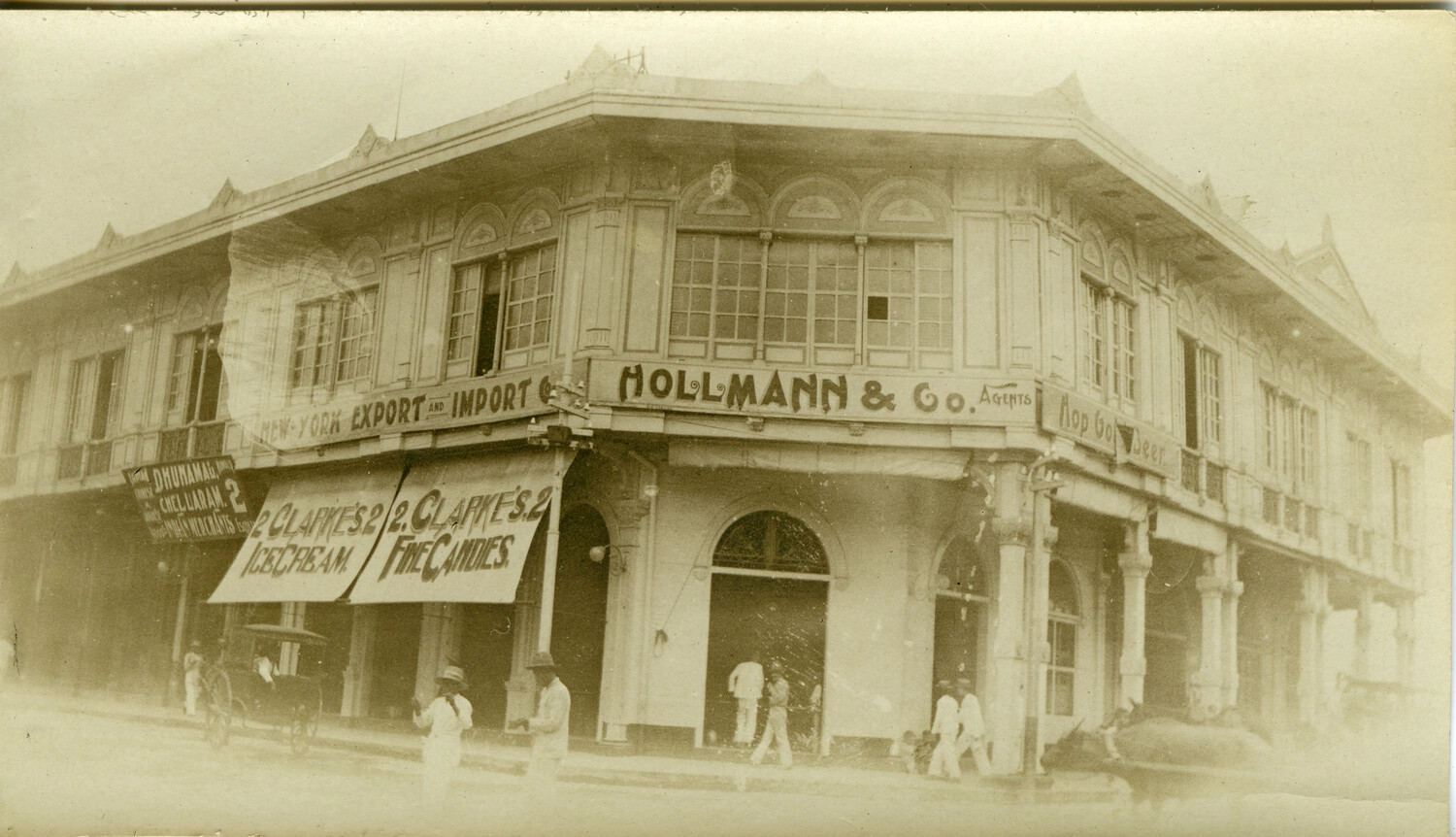 Street View of Hollmann & Co. Building, Manila, Philippines, Early 1900s -- Carl Stone Collection
