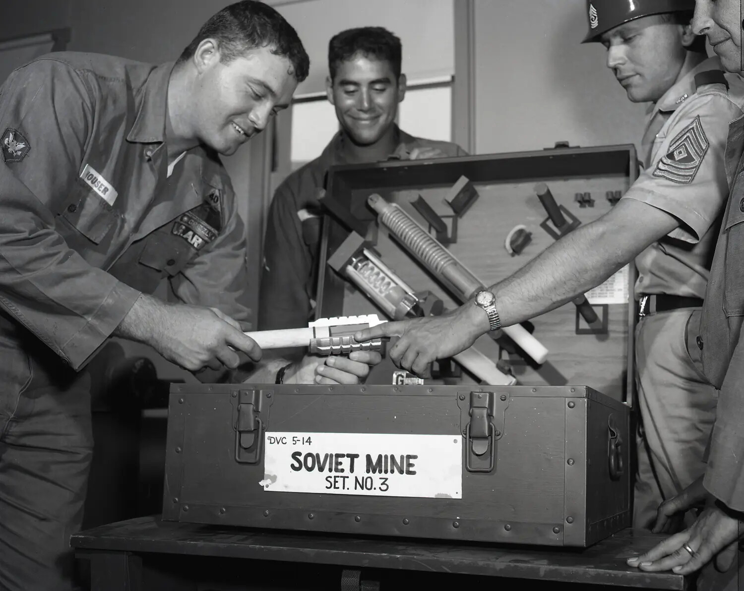 NCO Academy Trainees Study a Soviet Mine Identification Set, Fort MacArthur
