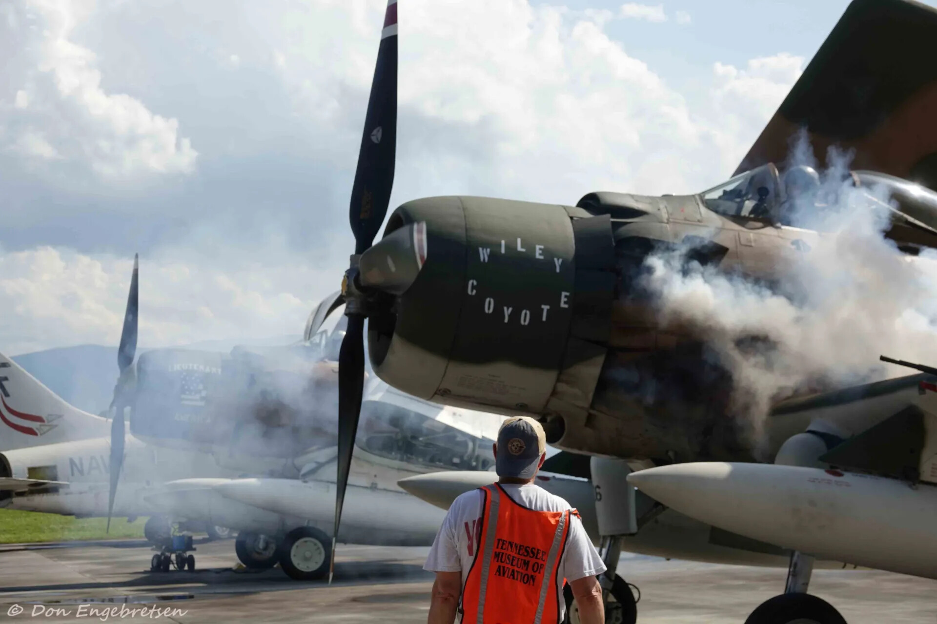 A-1 Skyraider 'Wiley Coyote' Engine Start, Tennessee Museum of Aviation Event, May 2019