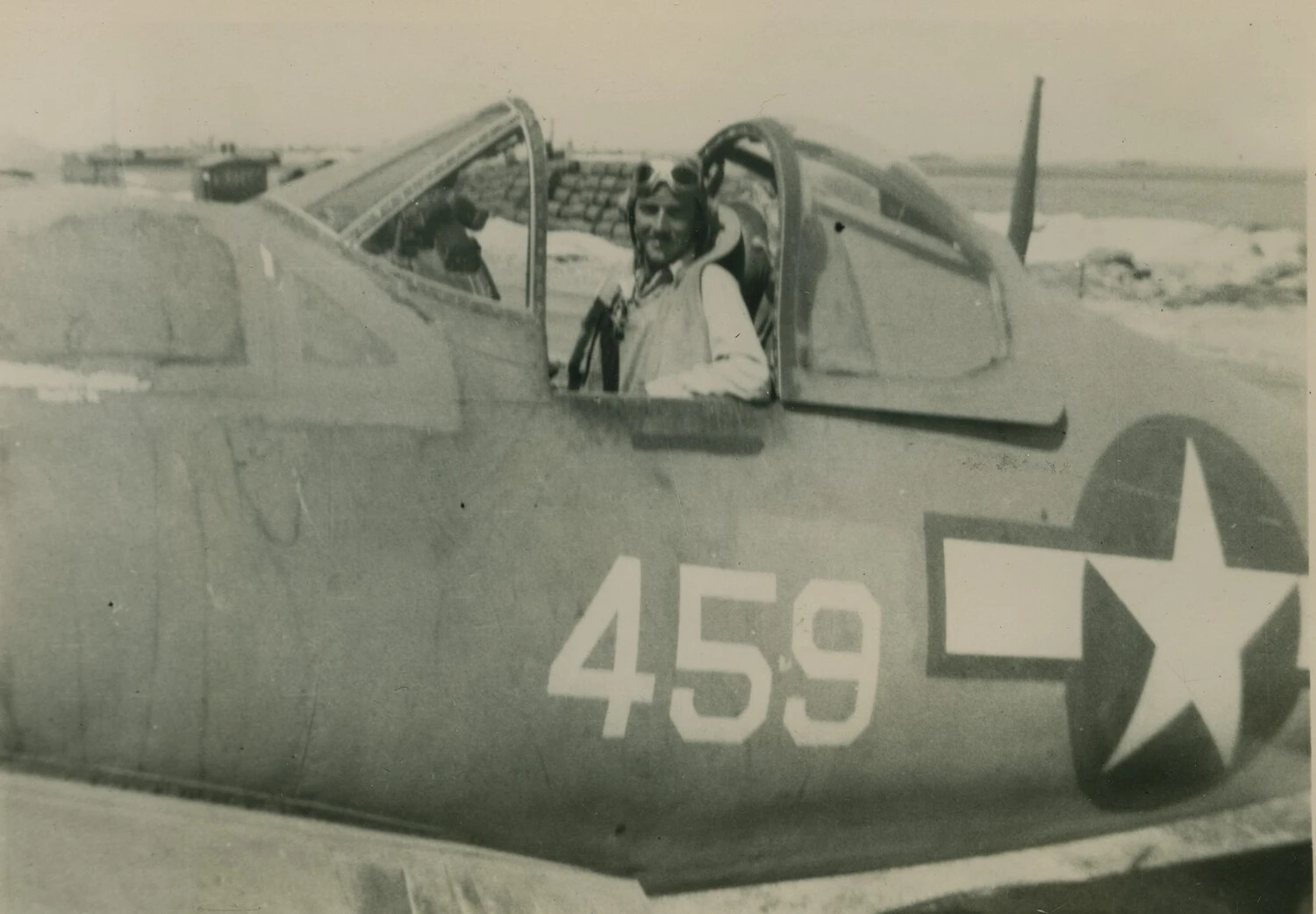Fighter Pilot in Cockpit, Aircraft "459" — McAleer WWII Album