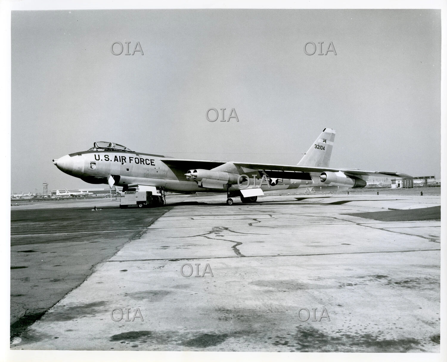 Boeing B-47 Stratojet, U.S. Air Force, Tail No. 32104, Side Profile on Ramp