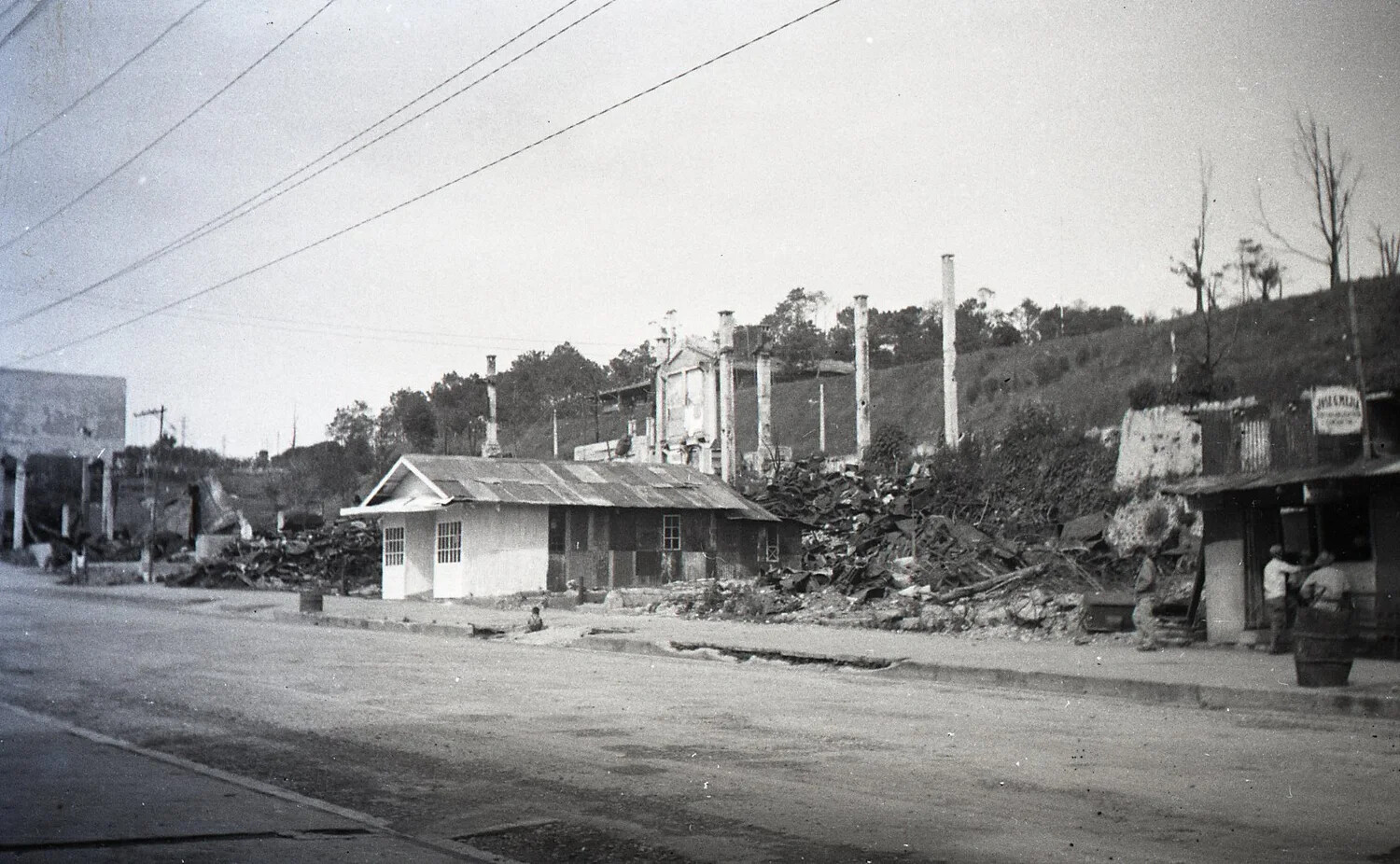 Bombed-Out Town Street, Luzon, Philippines, WWII