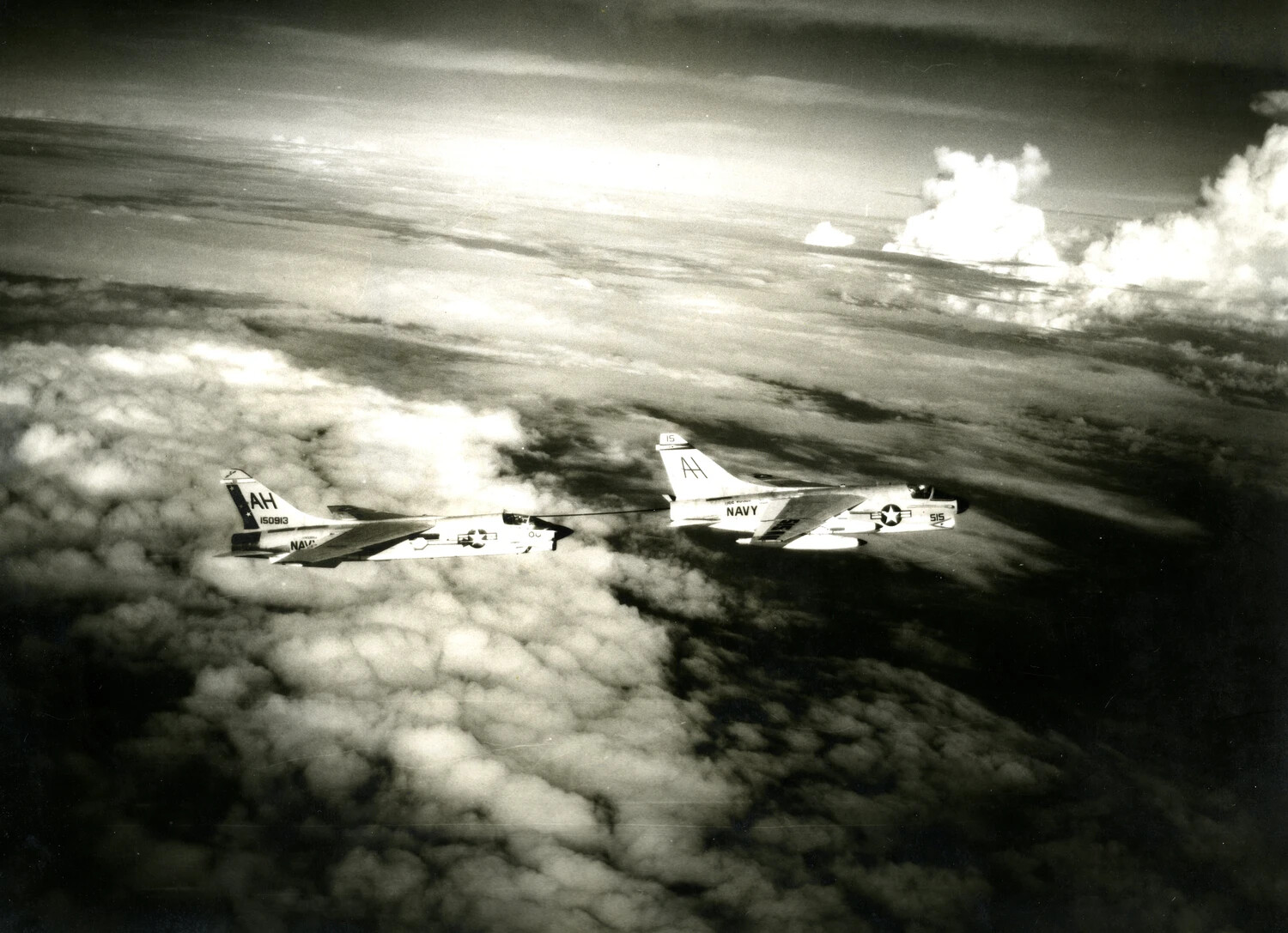 A-7 Corsair II Aircraft Conducting Buddy-Store Aerial Refueling, USS Ticonderoga Air Wing (Vietnam War Era)