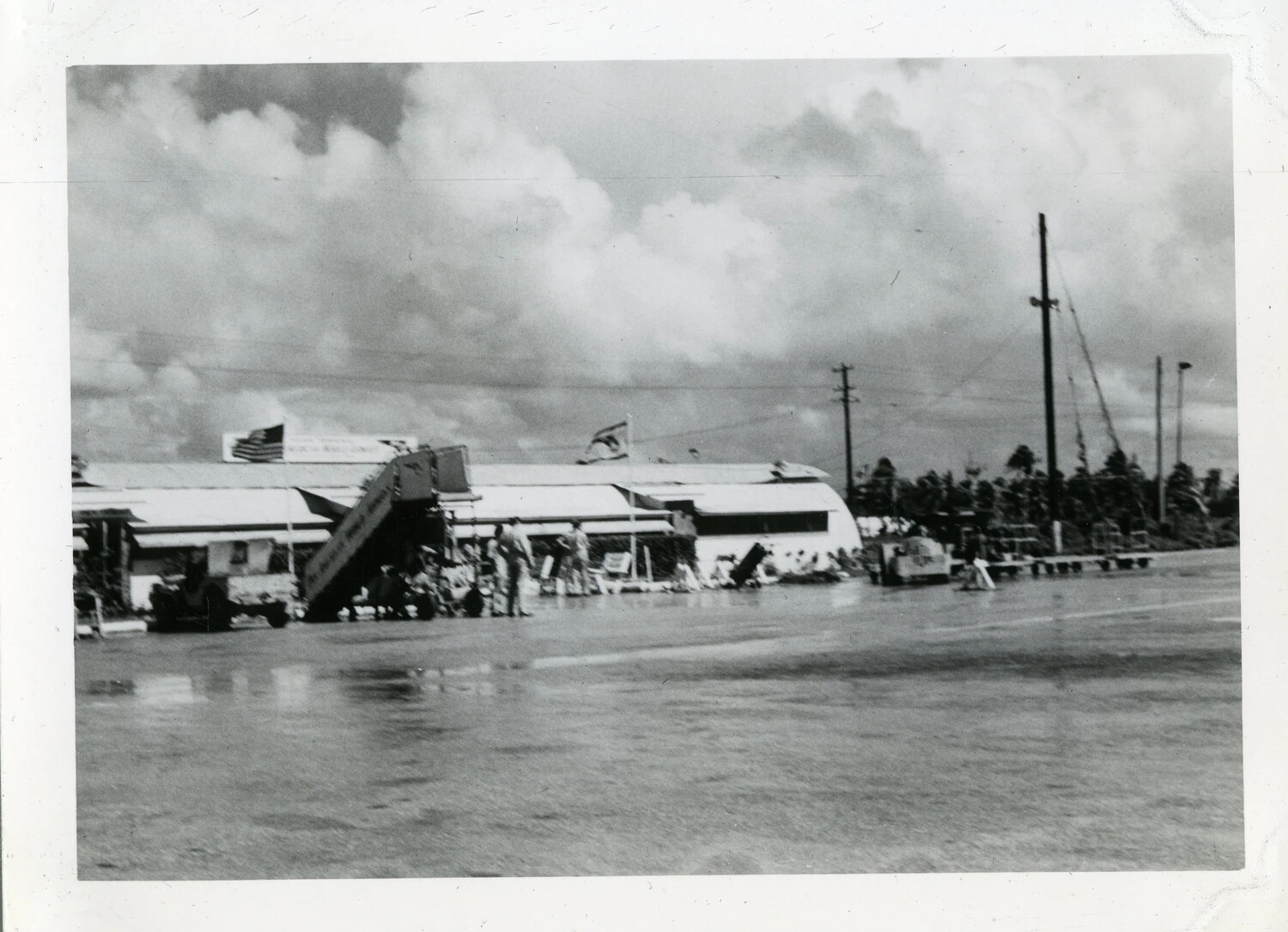 Airfield Terminal Building with Boarding Stairs, Naval Air Transport Squadron VR-6, Agana, Guam