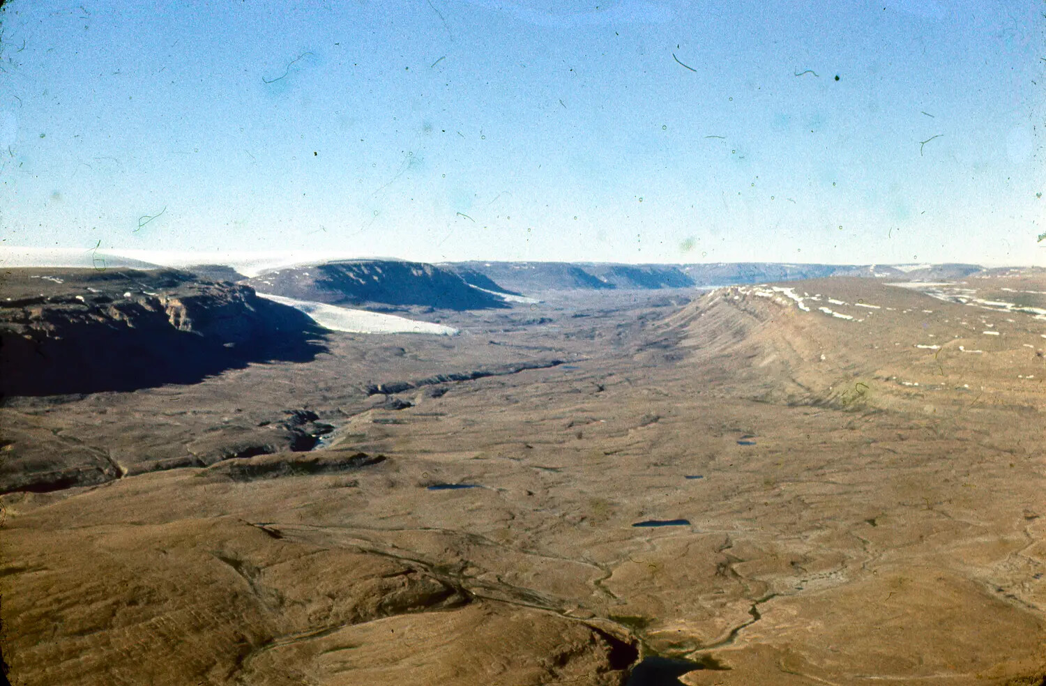 Aerial View of Arctic Tundra Valley Near Thule Air Base, Greenland