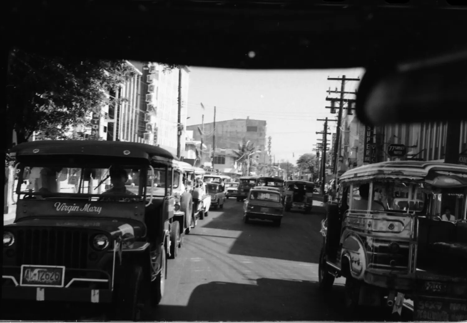 Street Scene with Jeepneys, Philippine Port City, Vietnam War Era