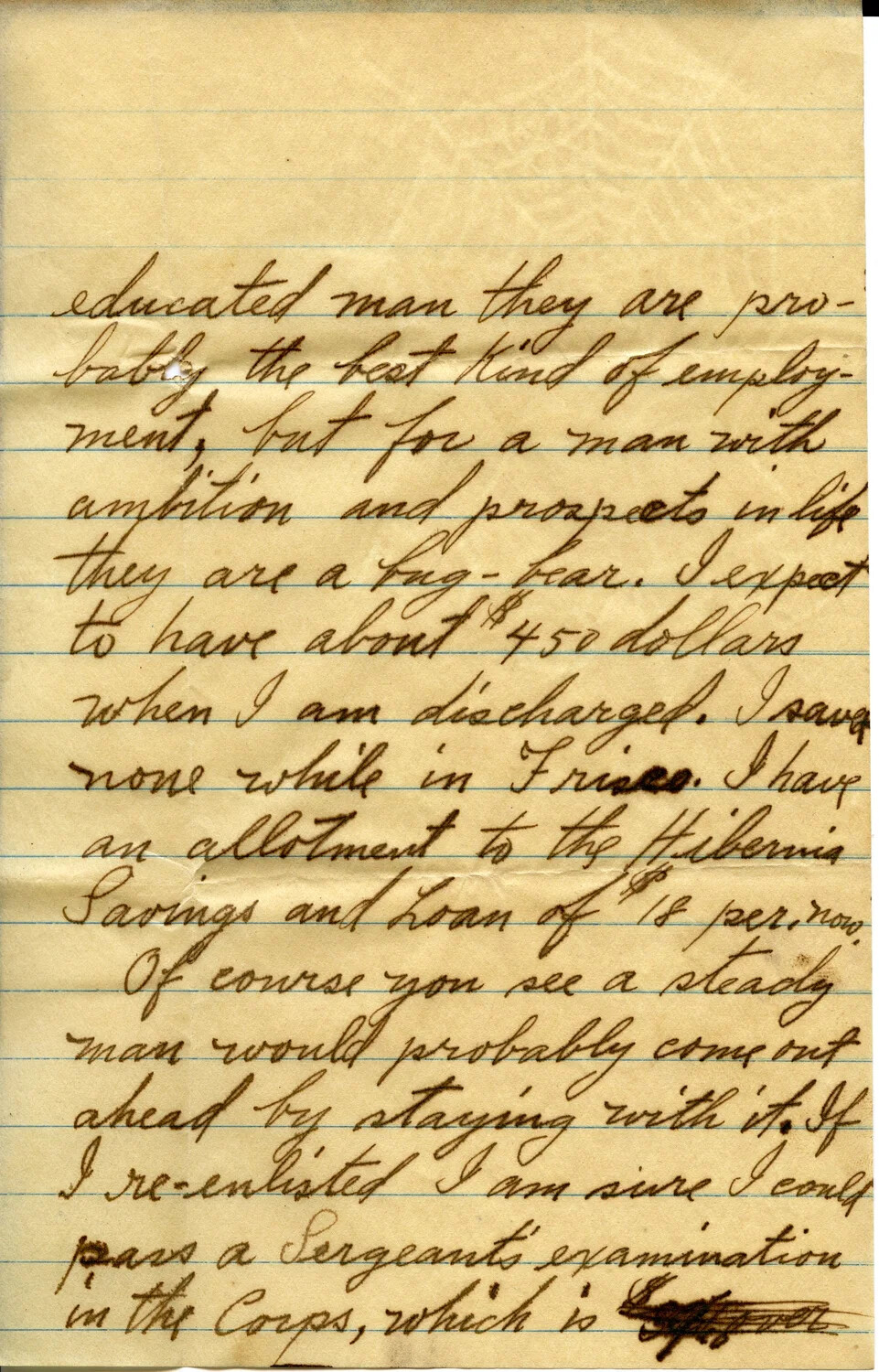 Handwritten Letter Page, Willis W. Wagener Family Correspondence, February 10, 1911