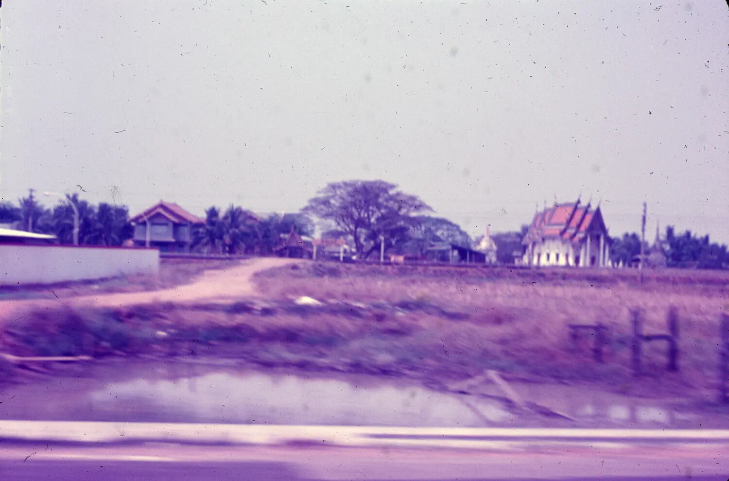 Roadside View of a Buddhist Temple, Southeast Asia, 1965 (3rd Tactical Fighter Wing Collection)