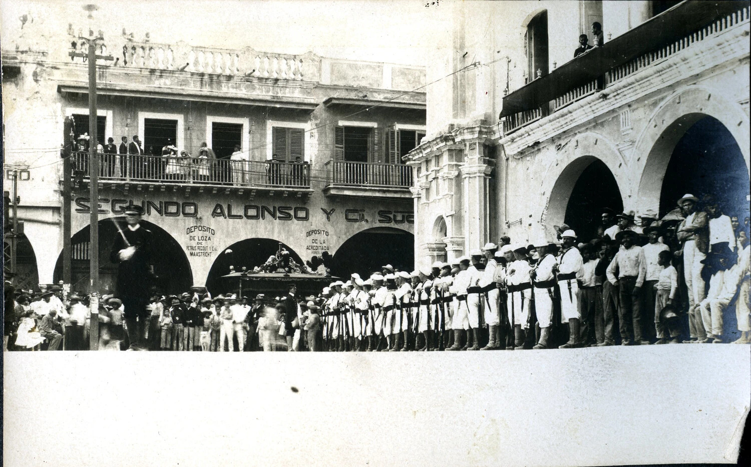 Detail: American Honor Guard on a Vera Cruz Street During Ceremonial Procession, c. 1905