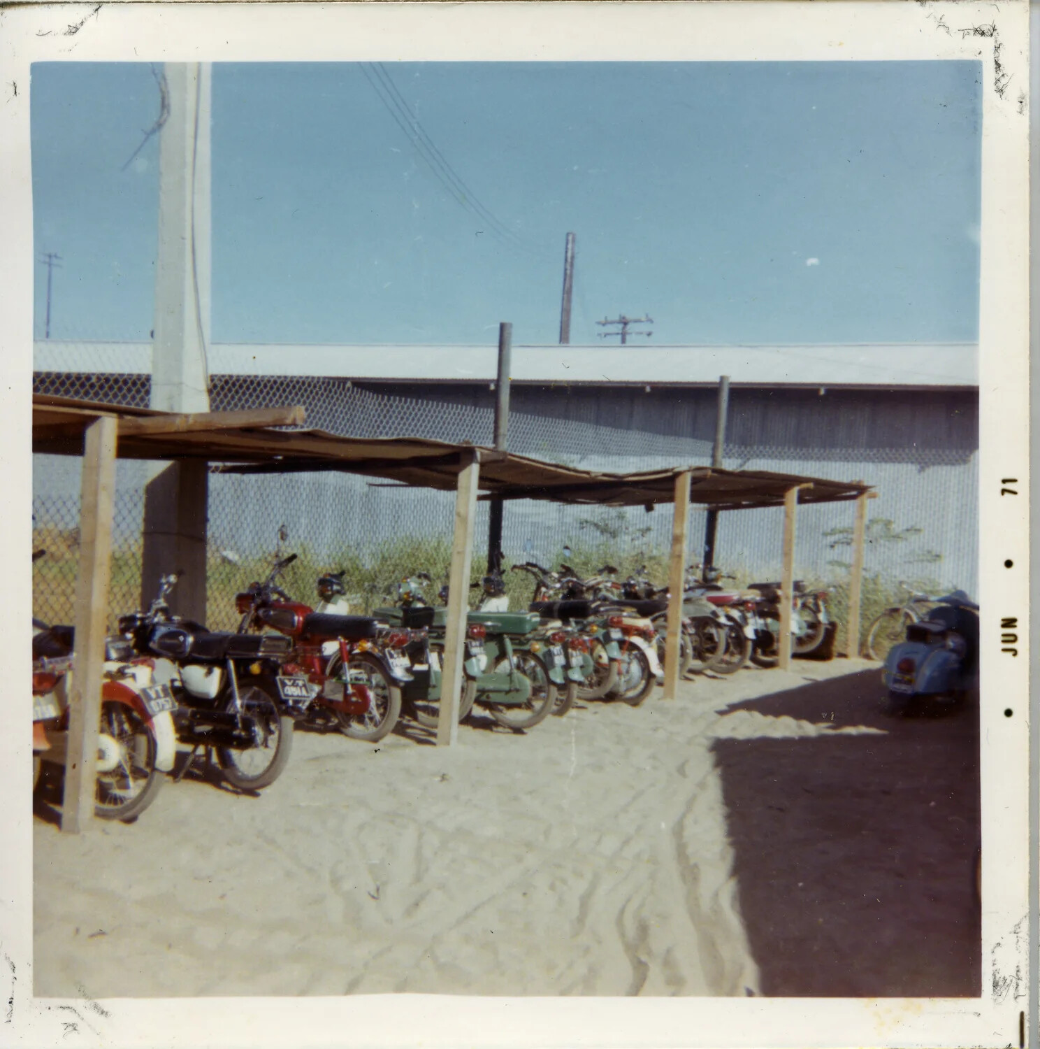 Covered Motorbike Parking Area, U.S. Installation, Vietnam, June 1971