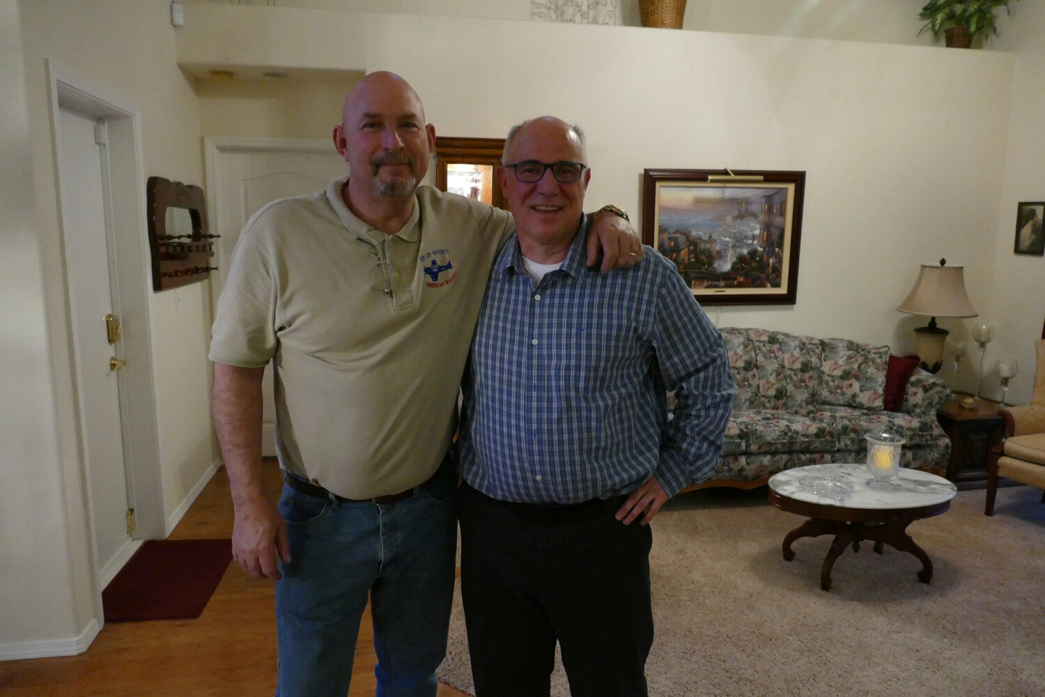 Modern Photograph - Two Men at an Oral History Interview or Reunion