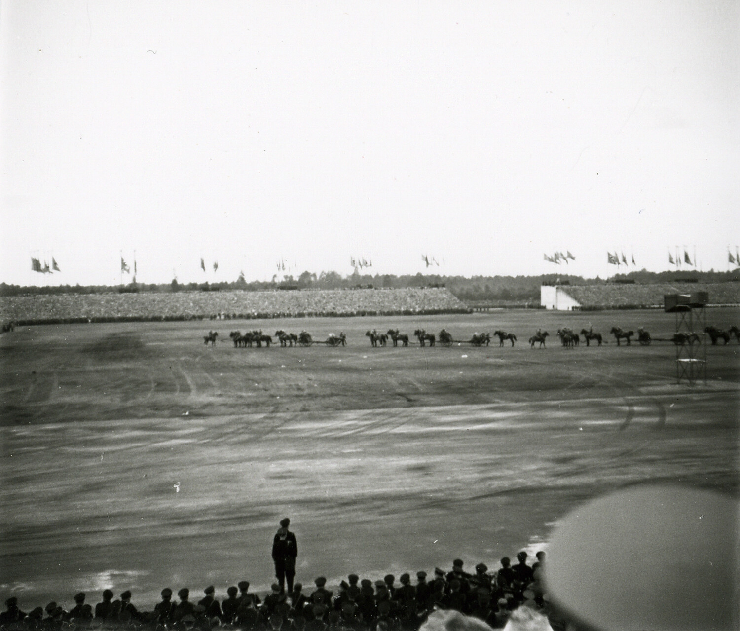 Horse-Drawn Military Review at a Nuremberg Rally Ground, WWII-Era Photograph