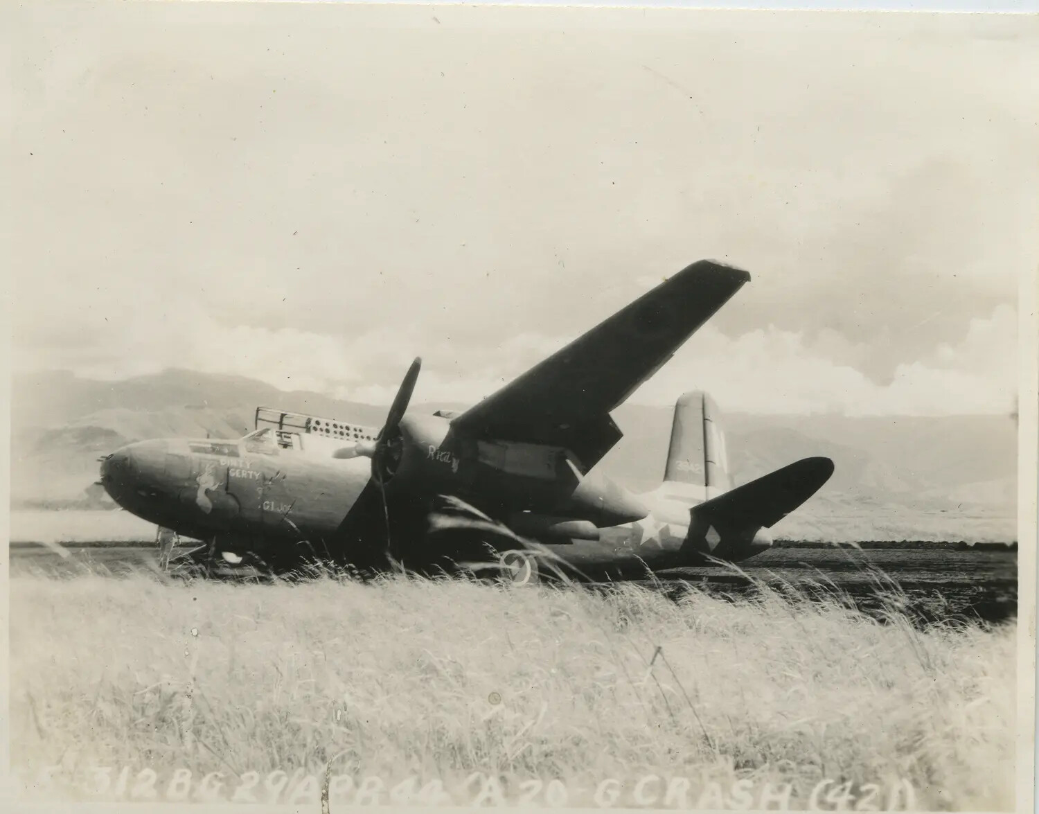 Crash-Landed Douglas A-20G Havoc 'Dirty Gerty' of the 312th Bombardment Group, 29 April 1944