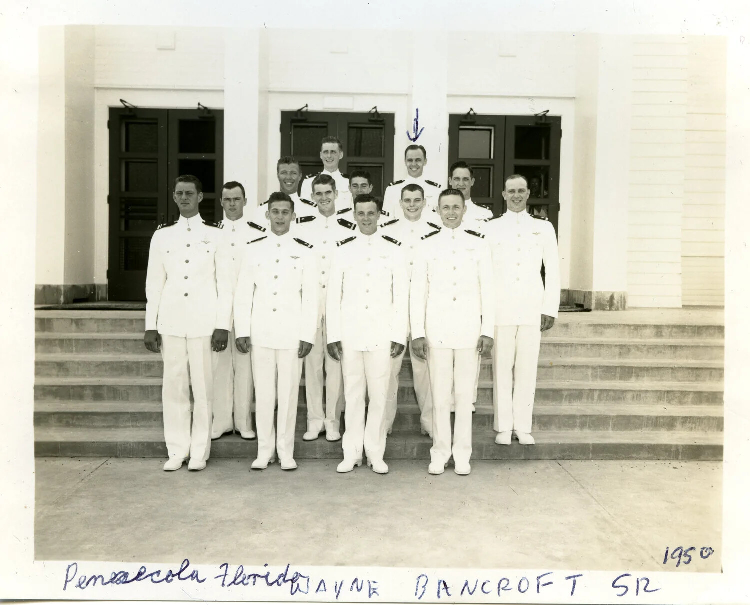 Naval Aviator Training Class Group Photograph, NAS Pensacola, Florida, 1950 -- Wayne Bancroft Sr. Identified