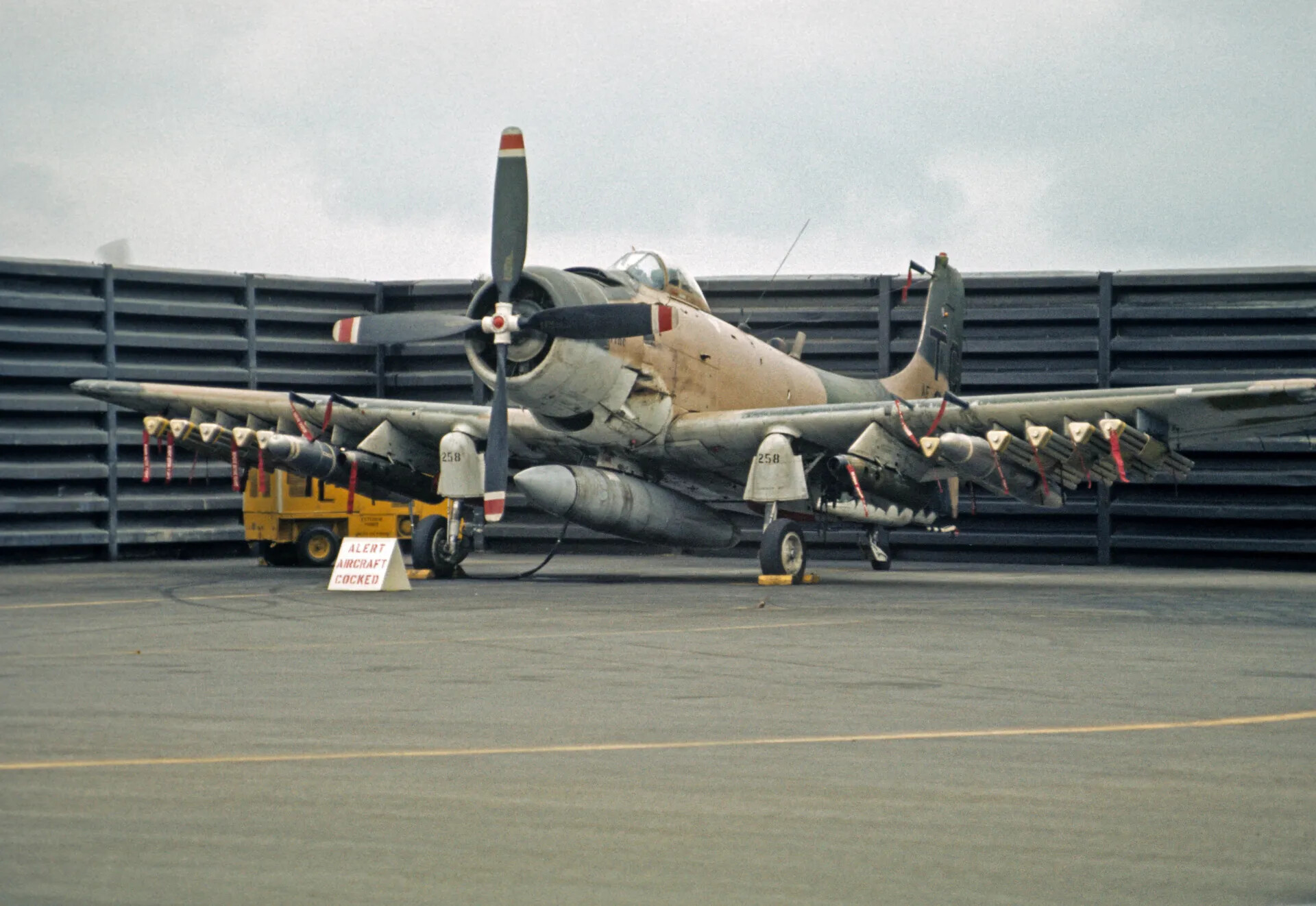 A-1 Skyraider on Alert Status, Revetment, Vietnam War Era