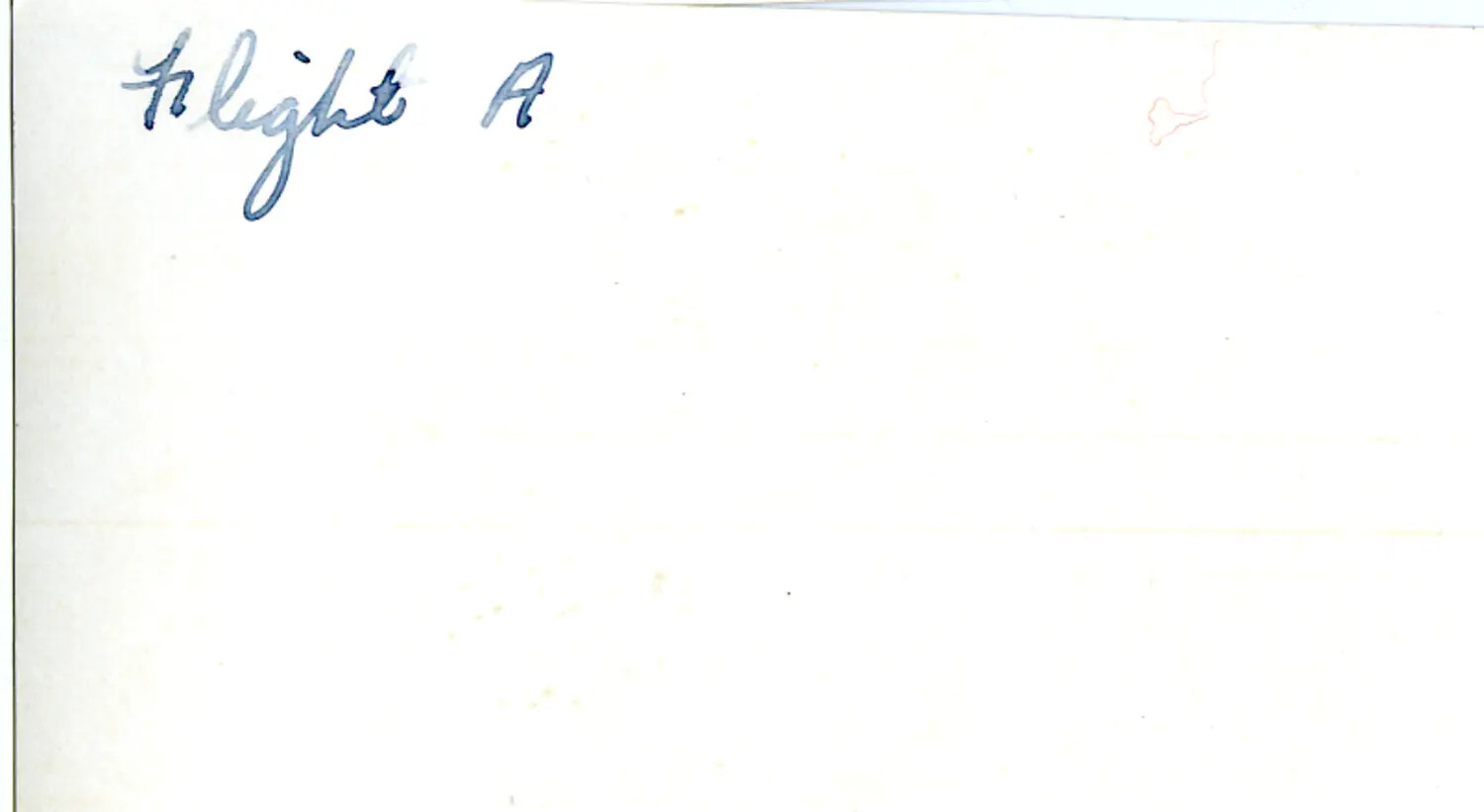 Handwritten Album Caption Card: 'Flight A', CBI Theater Collection