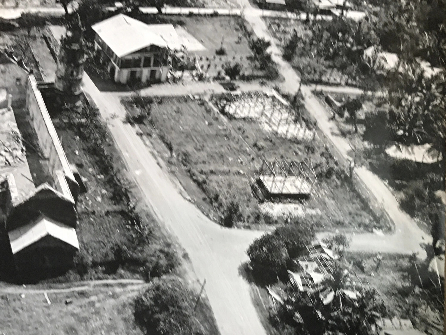Enlarged Detail View of Bomb-Damaged Structures, Bayombong, Luzon, Philippines