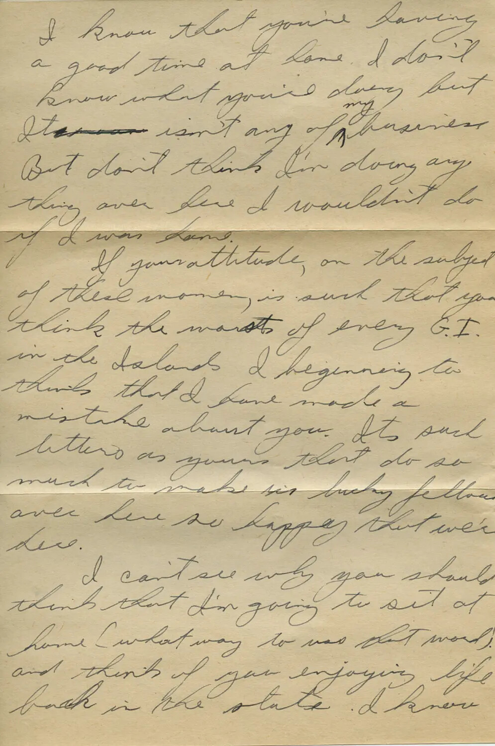 Handwritten WWII Personal Letter, 'Moon' Correspondence Collection
