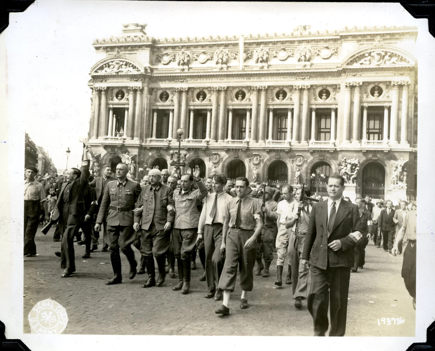 German Prisoners Marched Through Paris Before the Palais Garnier, Liberation of Paris, August 1944