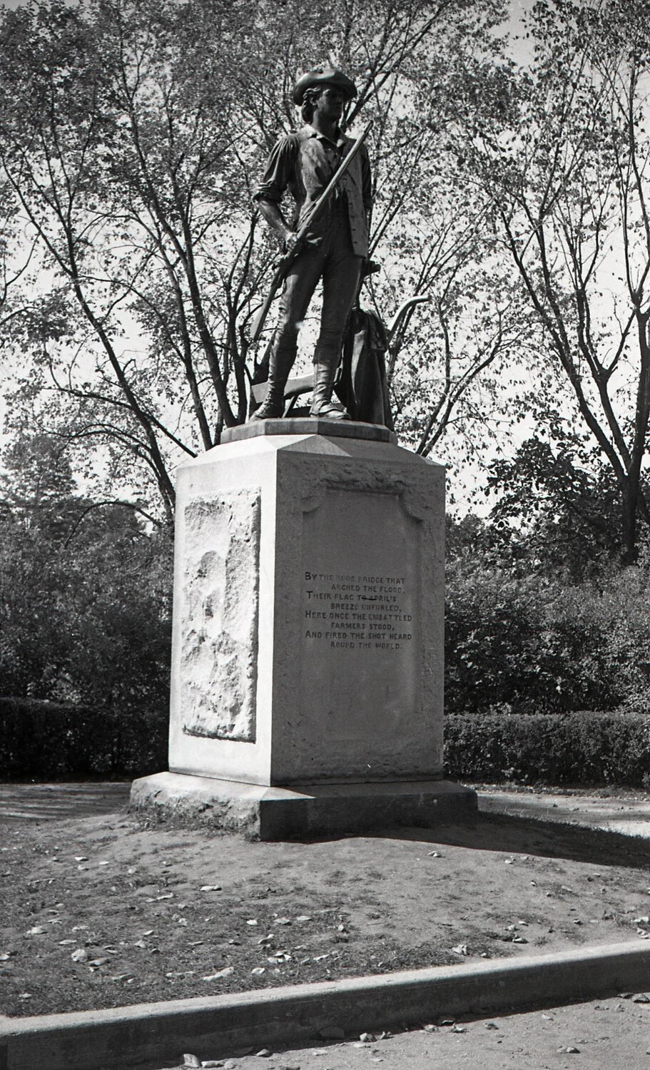 Minuteman Statue with Emerson's "Concord Hymn" Inscription, Old North Bridge, Concord, Massachusetts