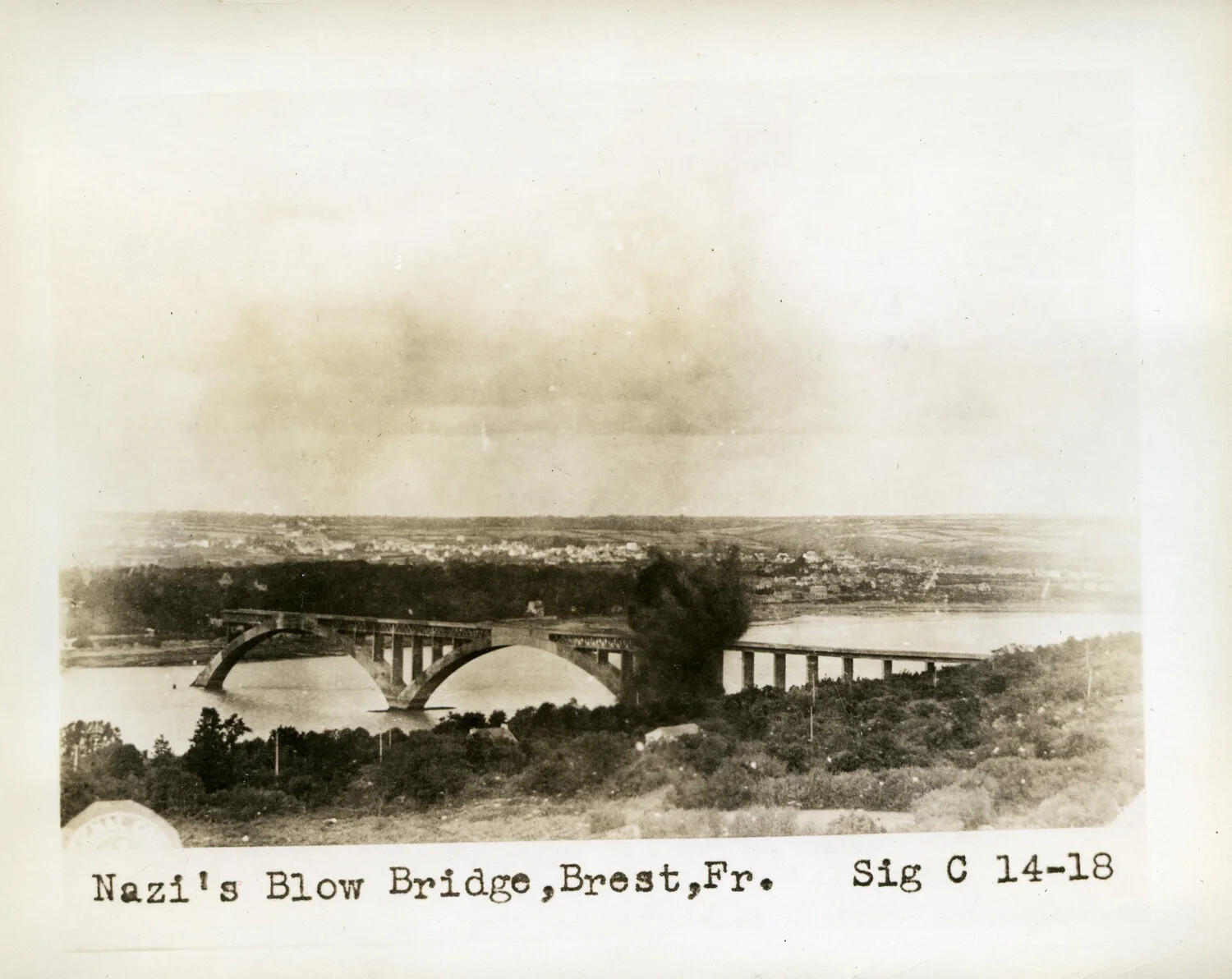 Bridge Demolished by Retreating German Forces, Brest, France