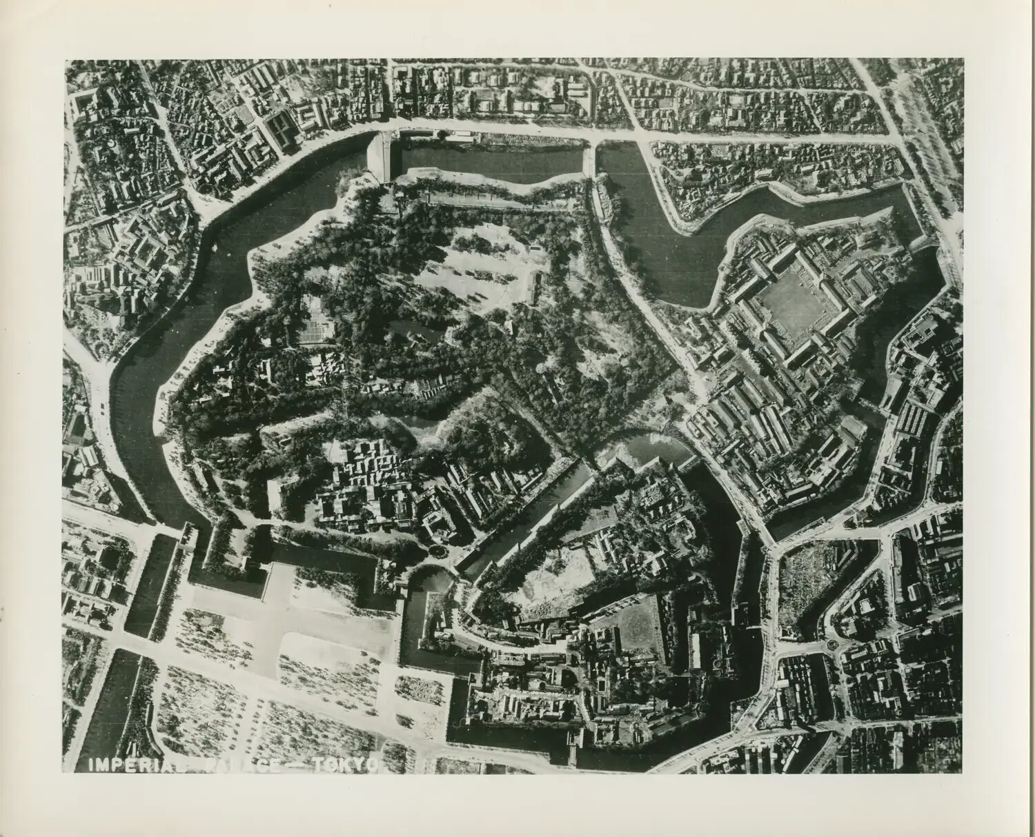 Aerial Reconnaissance Photograph: Imperial Palace, Tokyo, Japan, WWII Era